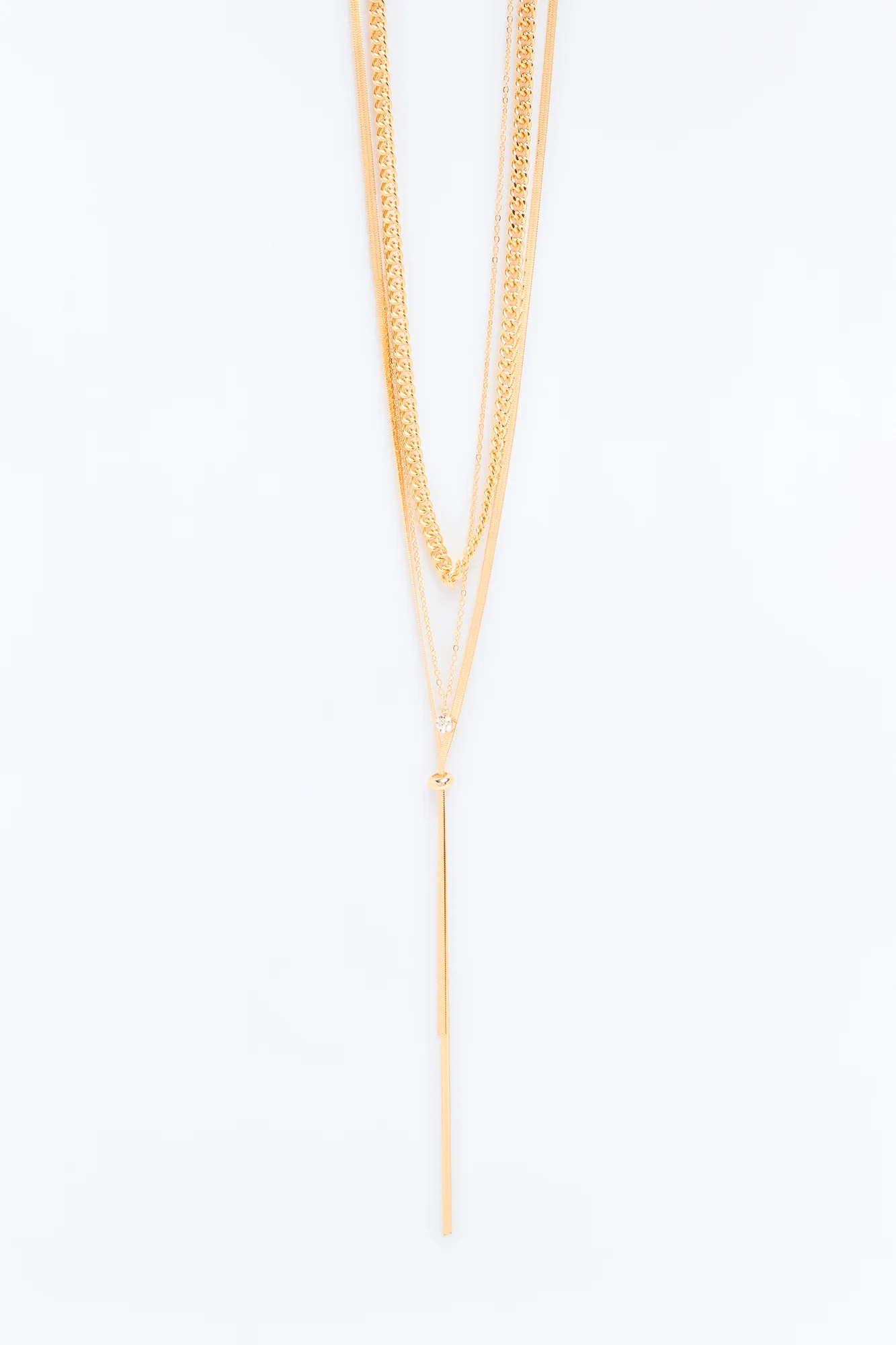 Amy Layered Lariat Necklace - Gold - Image 3