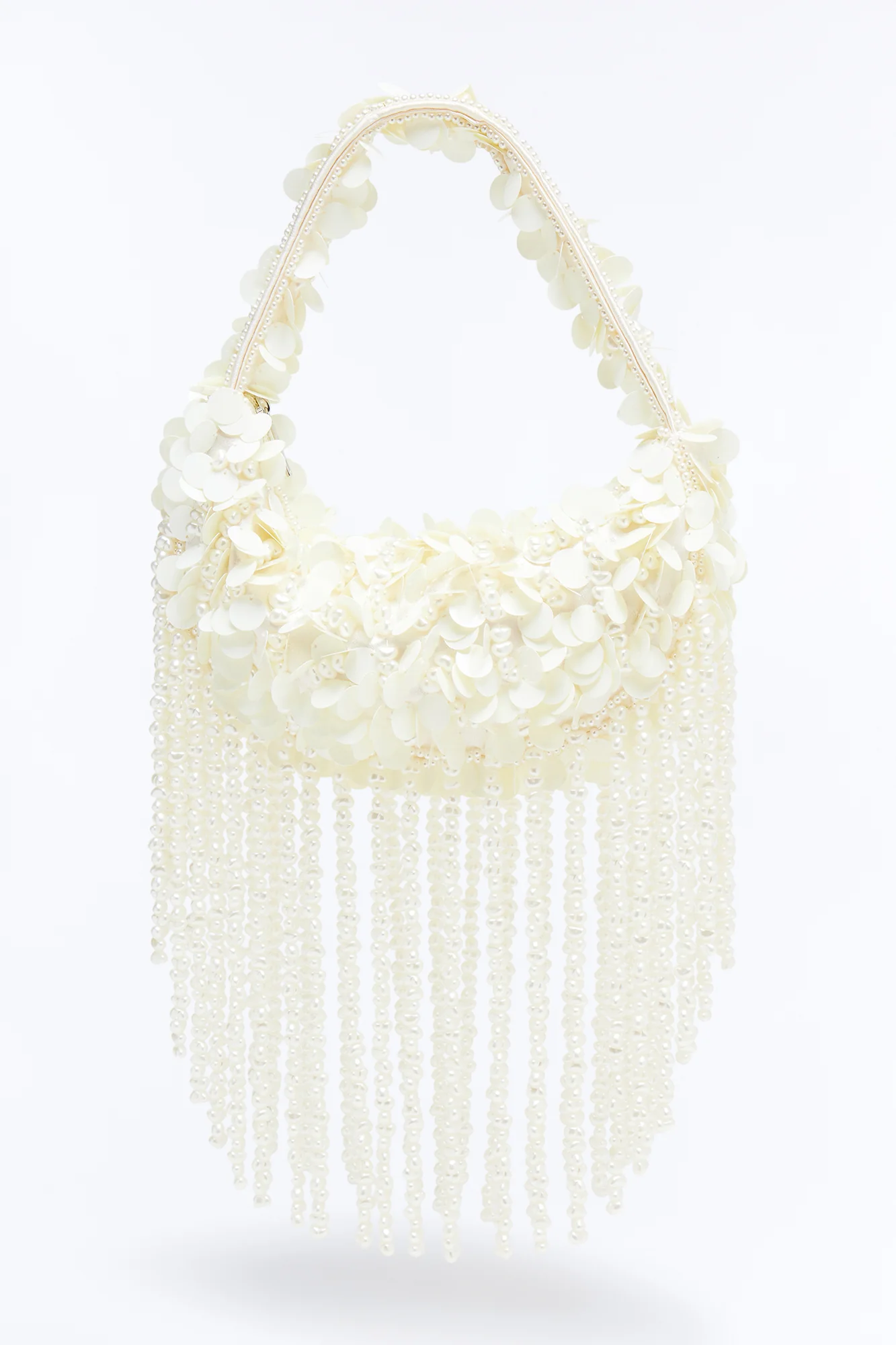 Aphrodite Vibe Beaded Satchel Bag - Ivory - Image 3