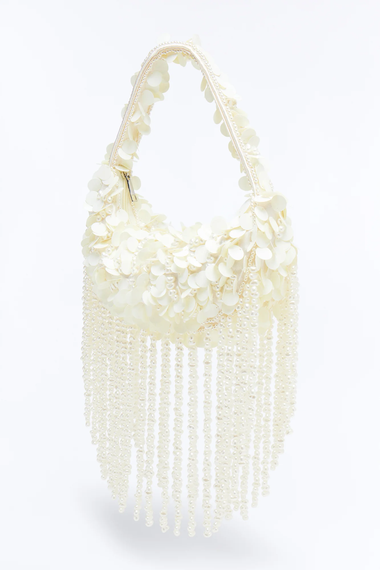 Aphrodite Vibe Beaded Satchel Bag - Ivory - Image 4