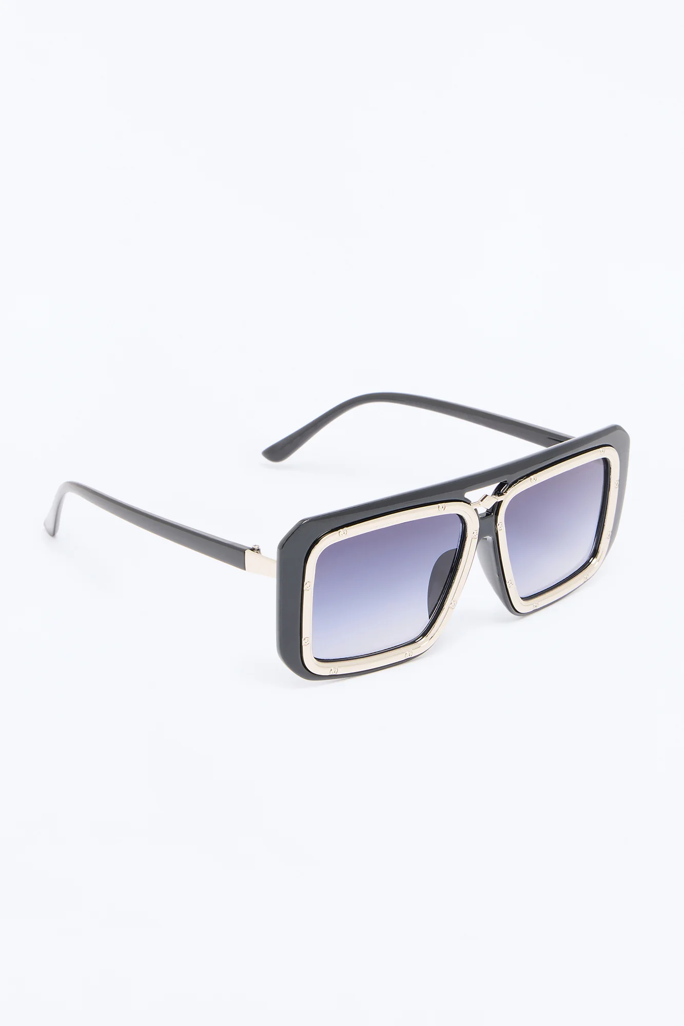 Architect Dual Stacked Square Sunglasses - Black - Image 2