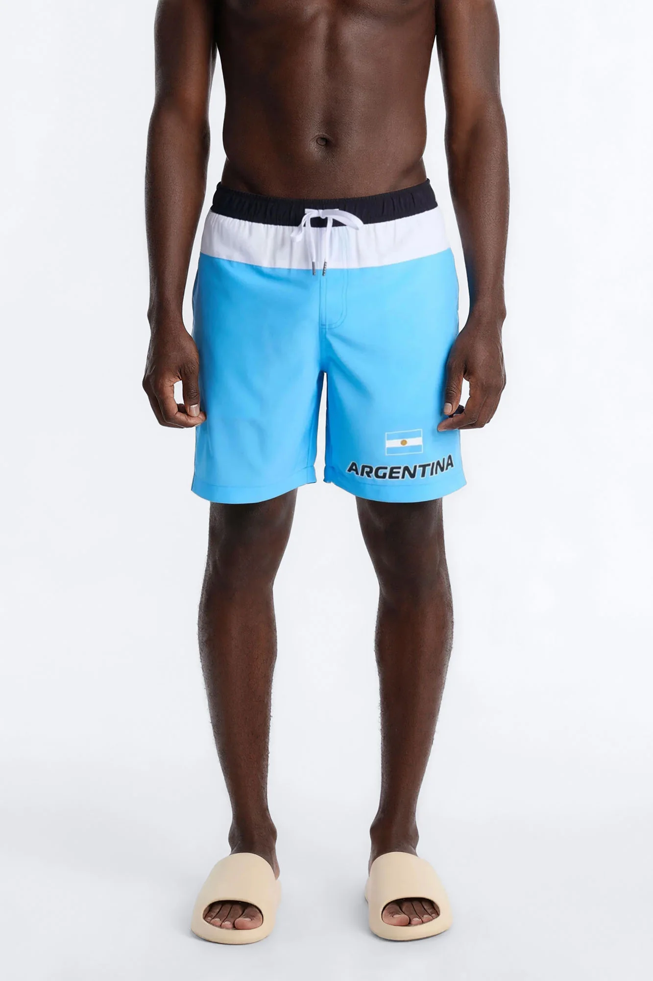 Argentina International Printed Swim Trunk 7″ - Blue