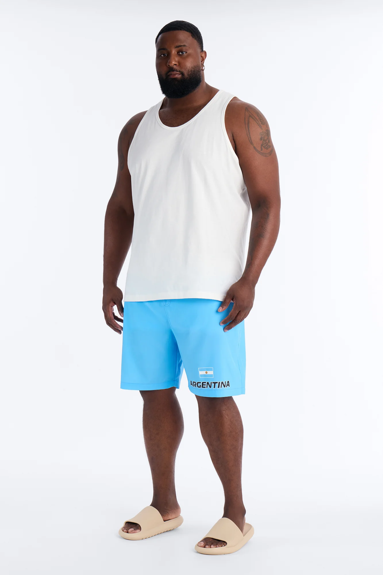 Argentina International Printed Swim Trunk 7″ - Blue - Image 6