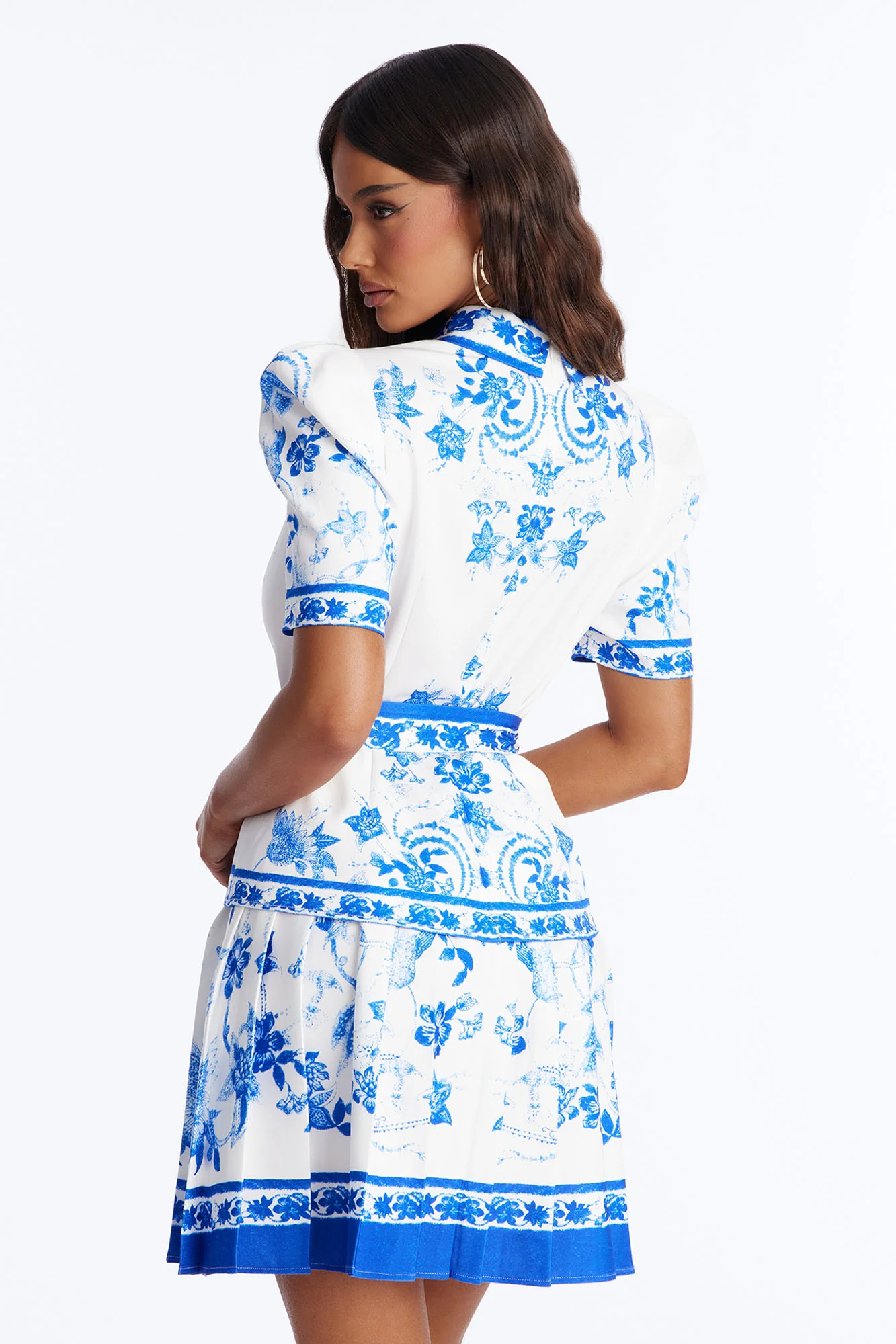 Arlette Short Sleeve Belted Mini Dress - Blue/combo - Image 4