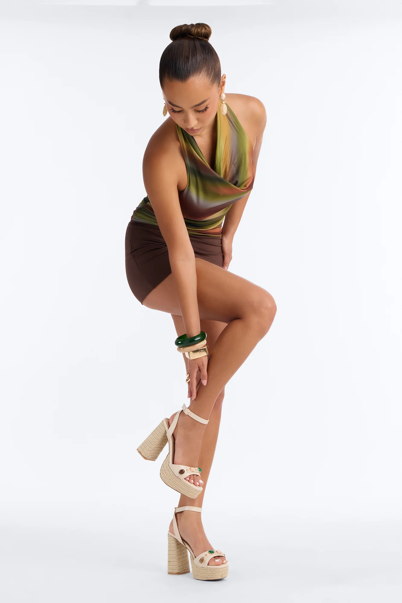 Ashia Jute Platform Heels - Cream