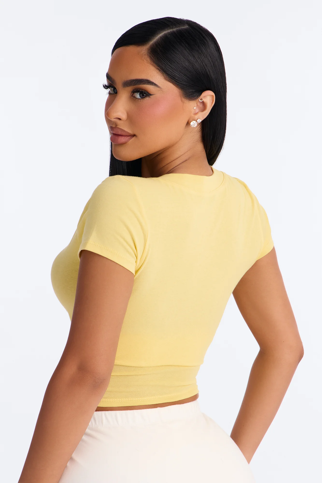 Ashley V-Neck Top - Butter Yellow - Image 3