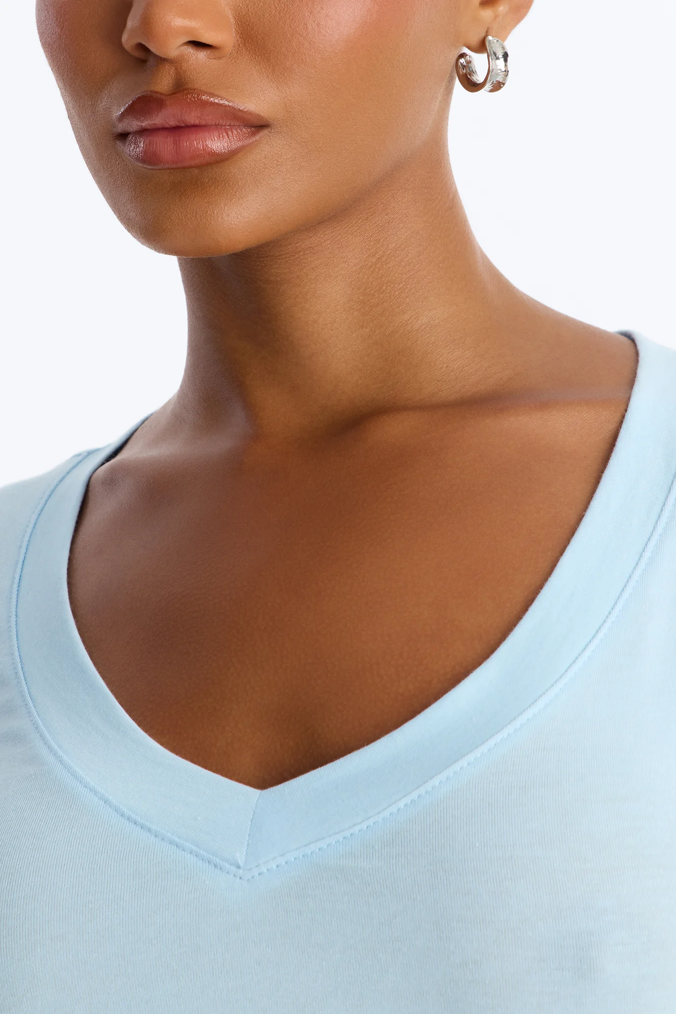 Ashley V-Neck Top - Light Blue - Image 3