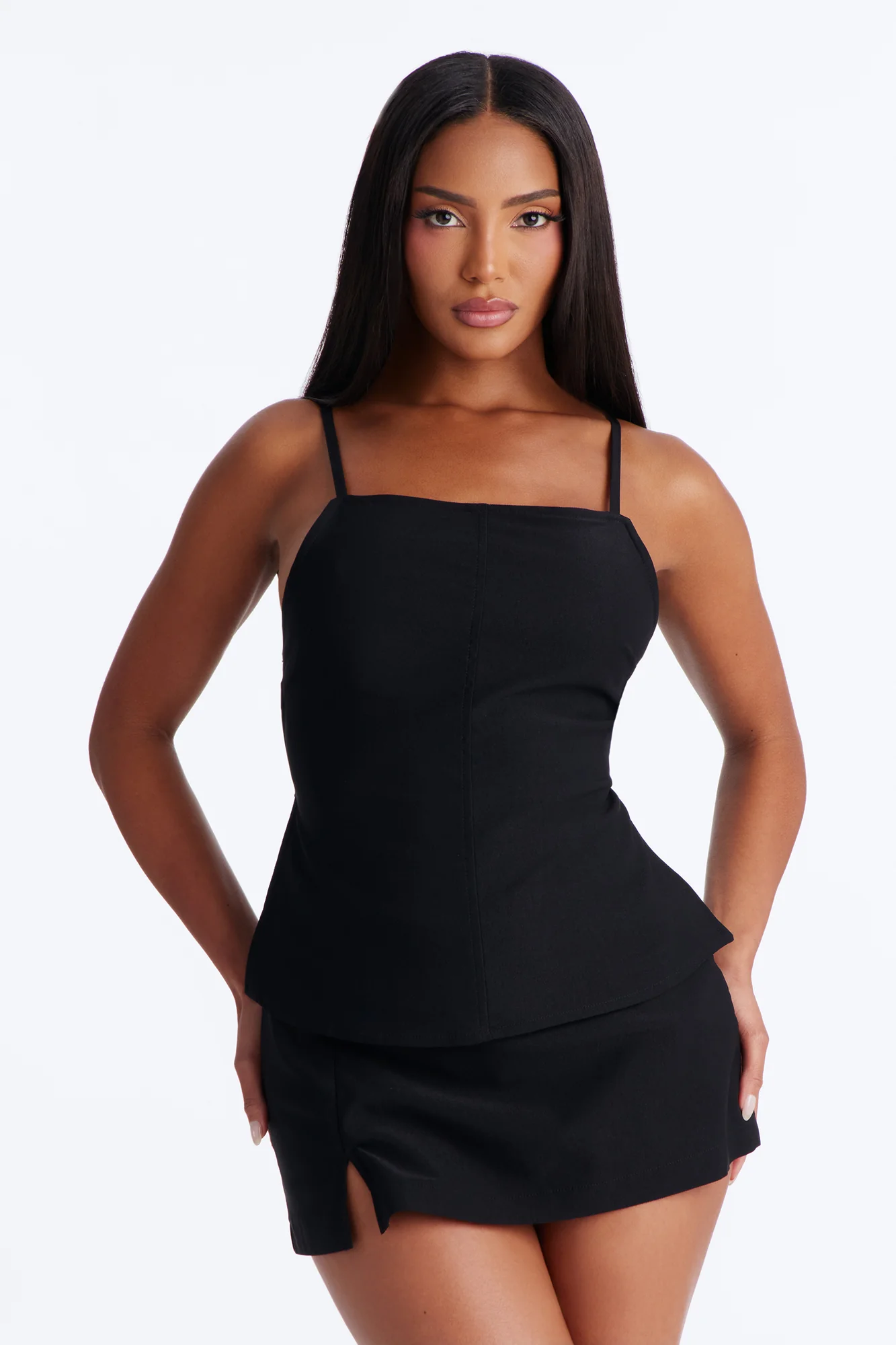 Astrid Backless Mini Skirt Set - Black - Image 3