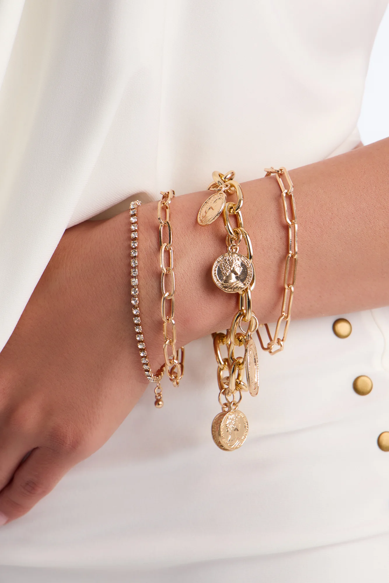 Athena 4 Piece Bracelet Set - Gold - Image 2
