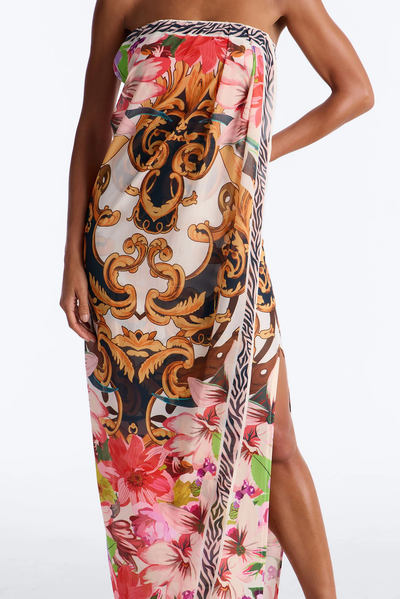 Athena Wrap Overlay Maxi Dress - Multi Color - Image 3