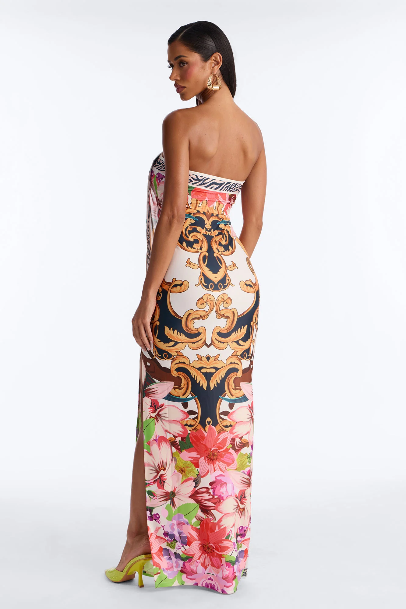 Athena Wrap Overlay Maxi Dress - Multi Color - Image 4