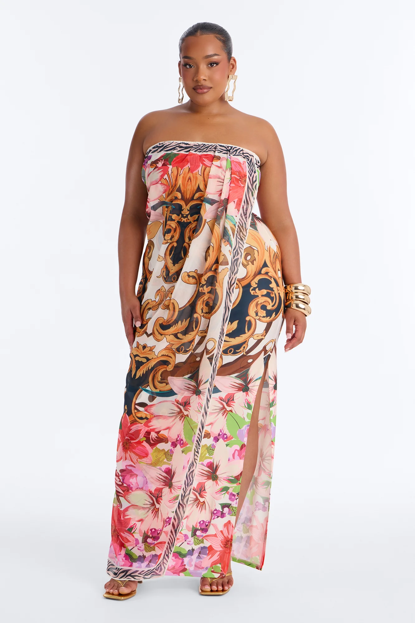 Athena Wrap Overlay Maxi Dress - Multi Color - Image 5