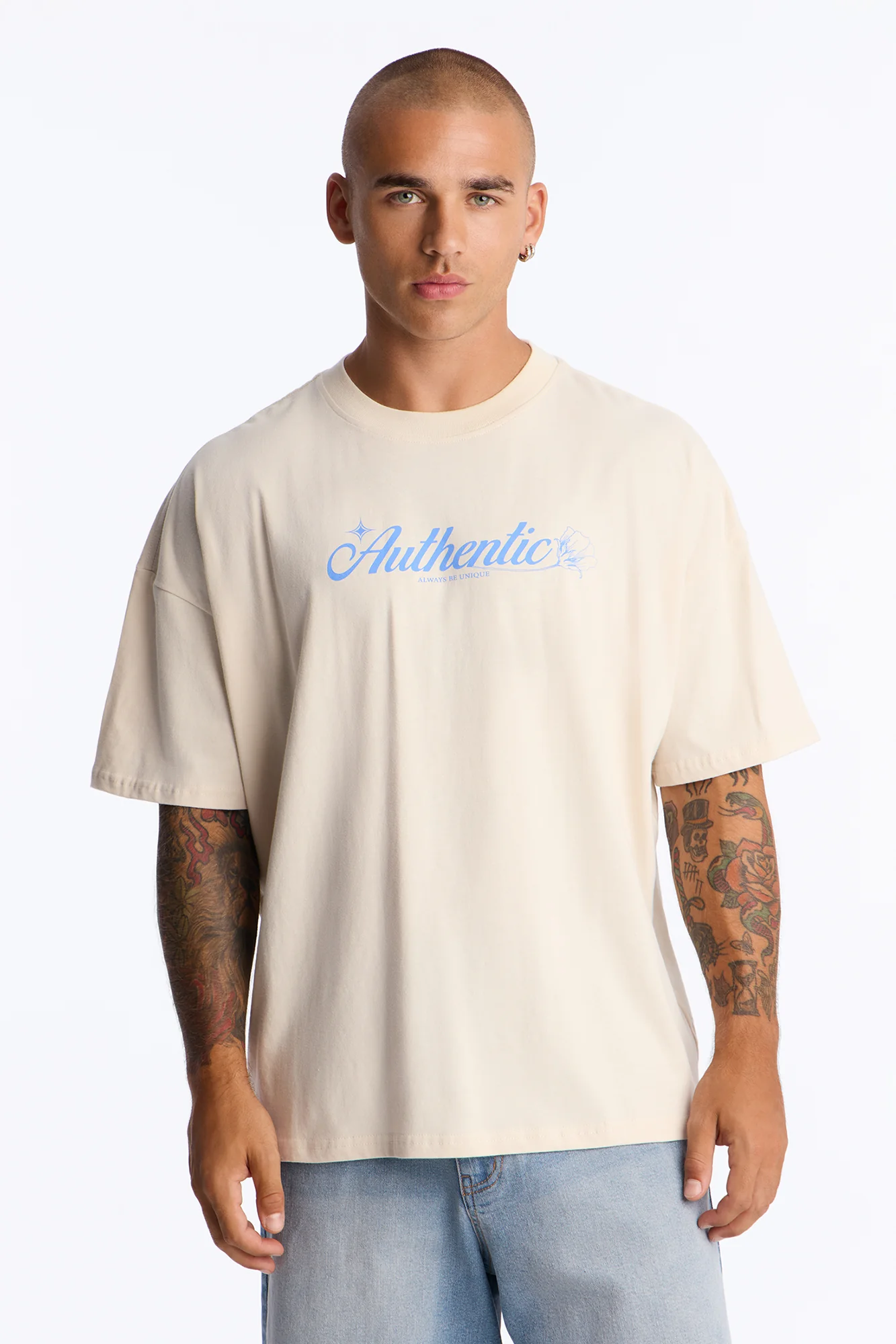 Authentic Since 1996 Oversized Short Sleeve Tee - Off White - Image 4