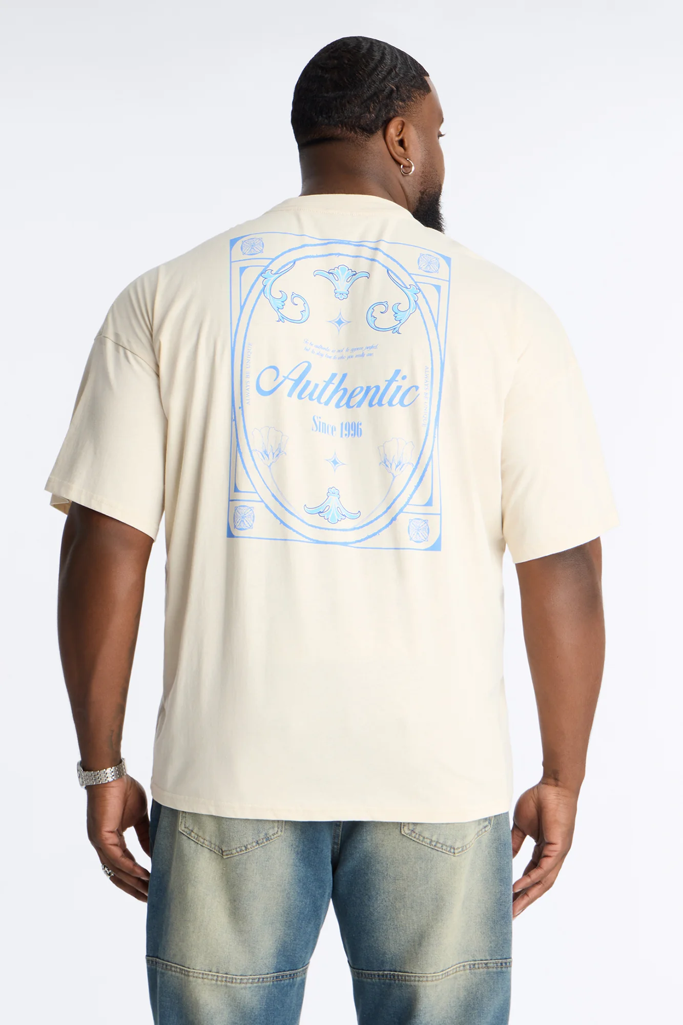 Authentic Since 1996 Oversized Short Sleeve Tee - Off White - Image 5