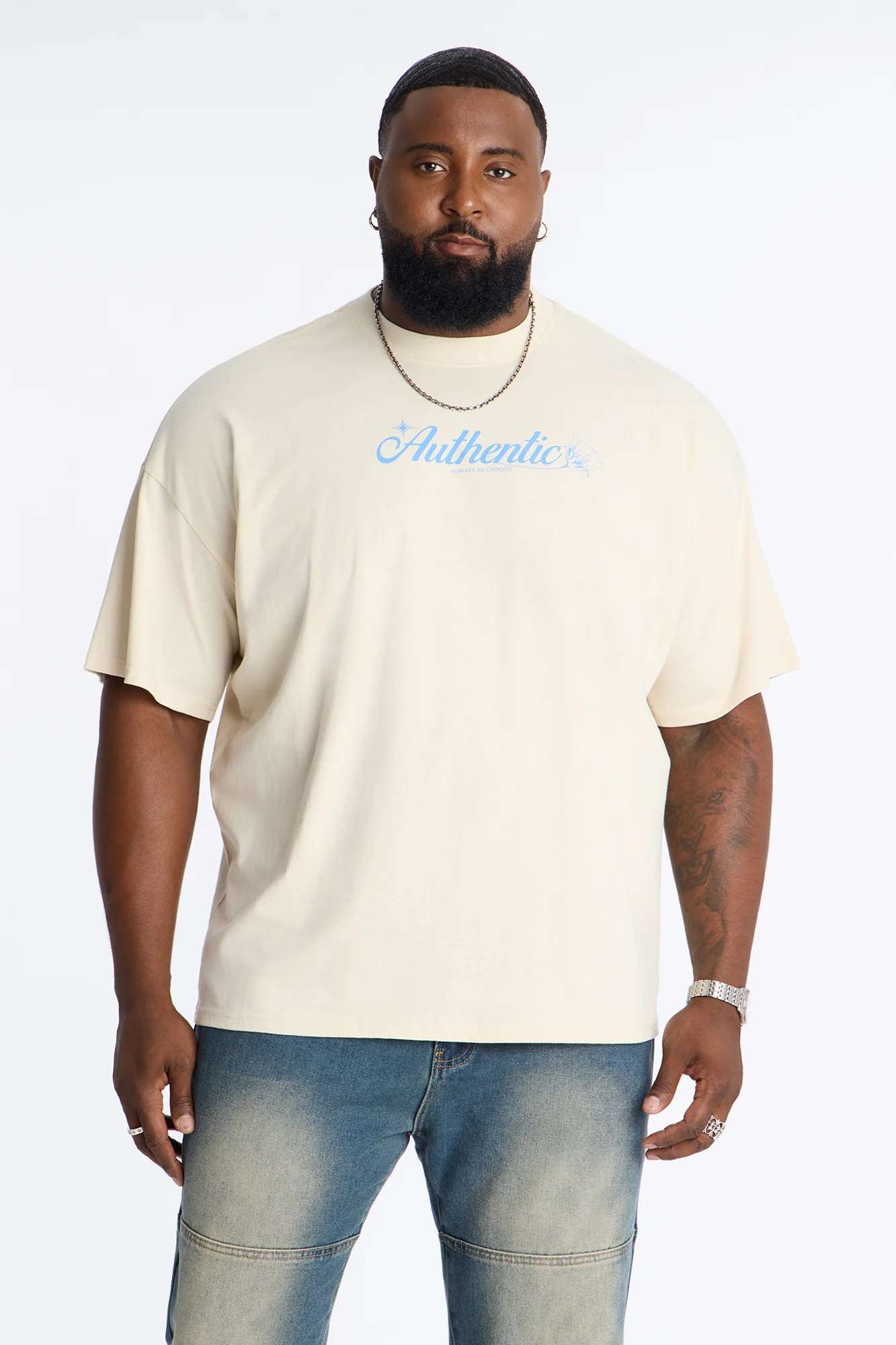 Authentic Since 1996 Oversized Short Sleeve Tee - Off White - Image 8