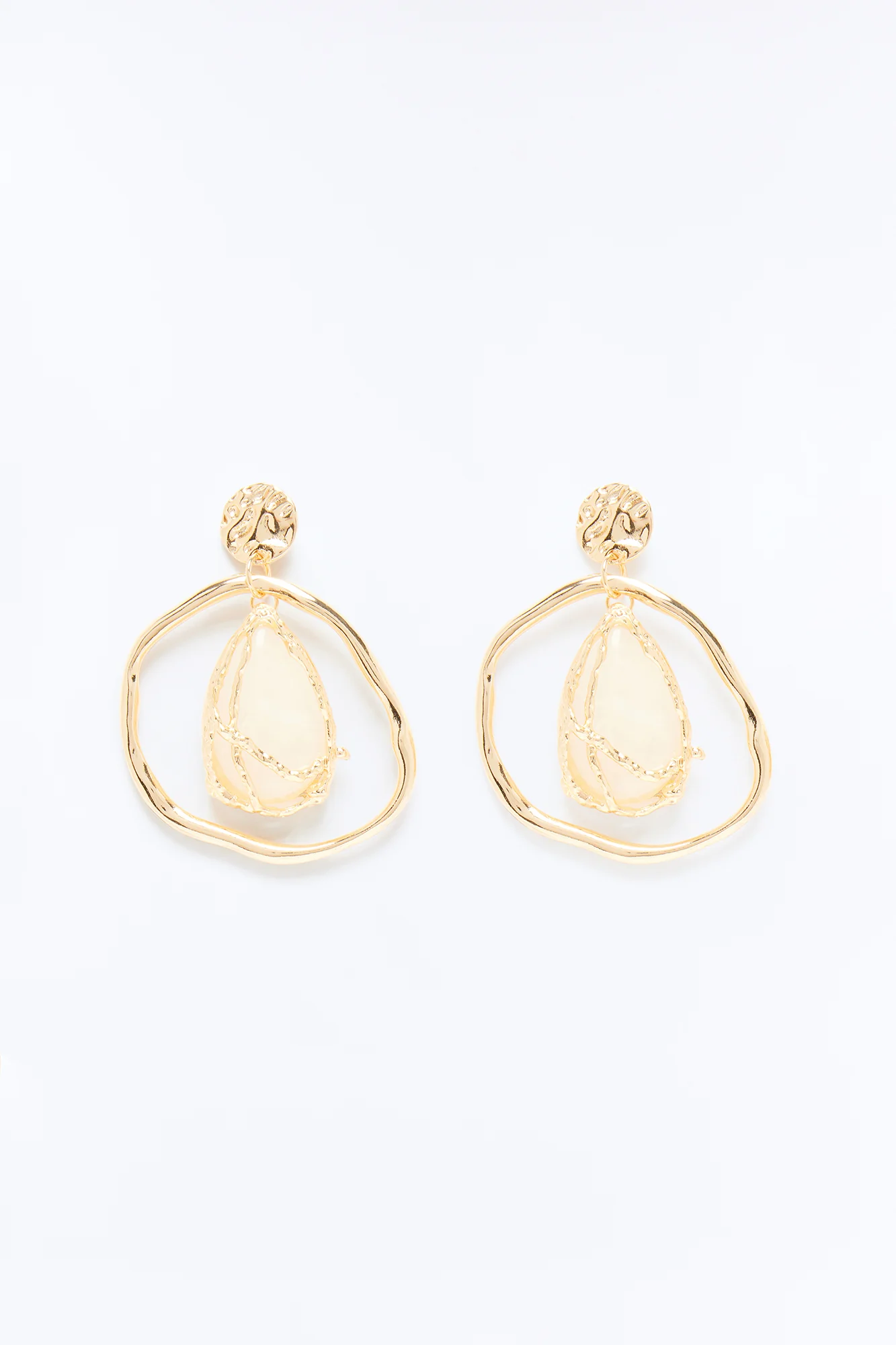 Avoid Temptation Jeweled Earrings - Gold - Image 3