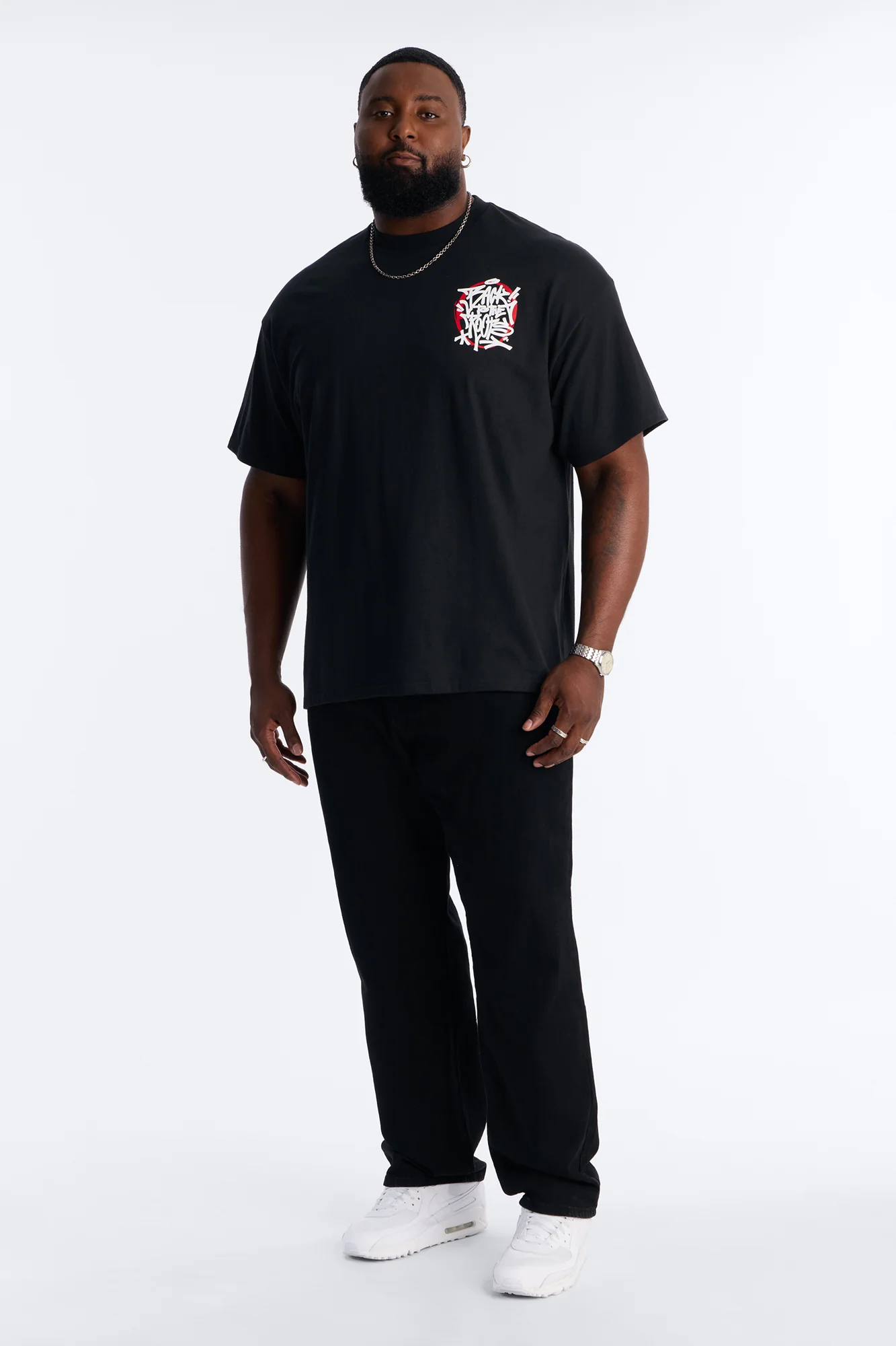 Back To The Roots Oversized Short Sleeve Tee - Black - Image 6