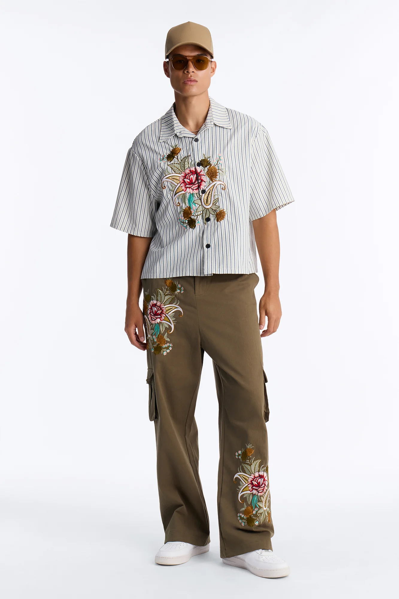 Baggy Bloomfall Paisley Cargo Pant - Olive/combo - Image 2