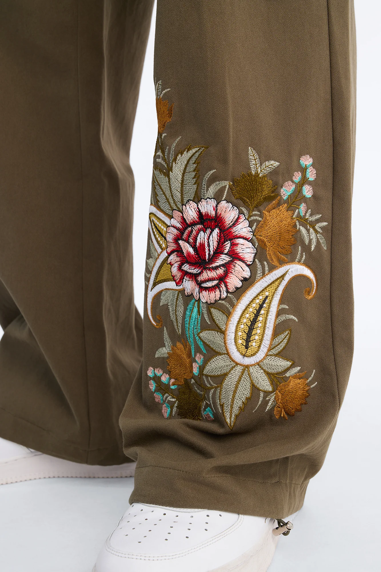 Baggy Bloomfall Paisley Cargo Pant - Olive/combo - Image 5