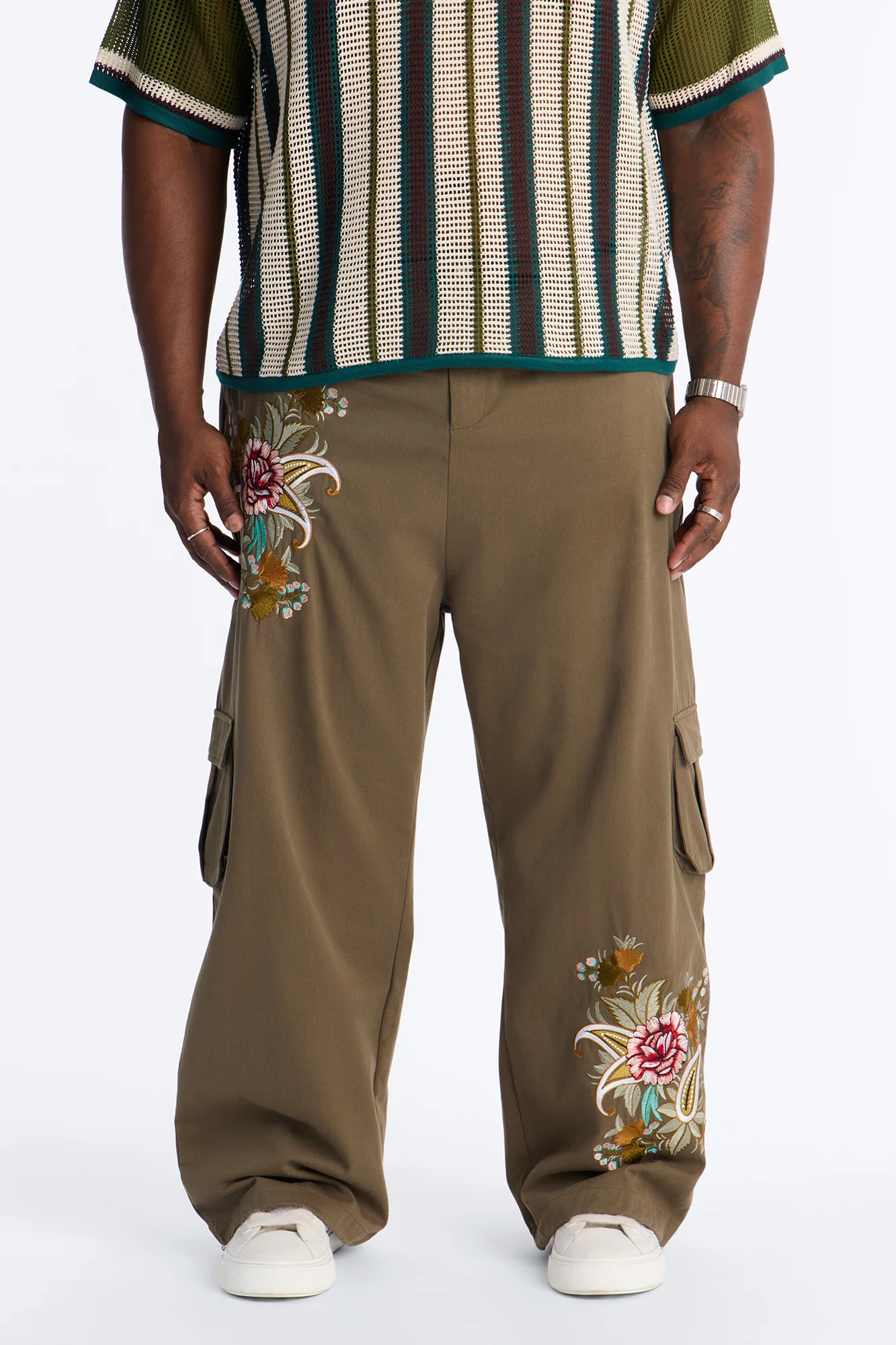 Baggy Bloomfall Paisley Cargo Pant - Olive/combo - Image 7