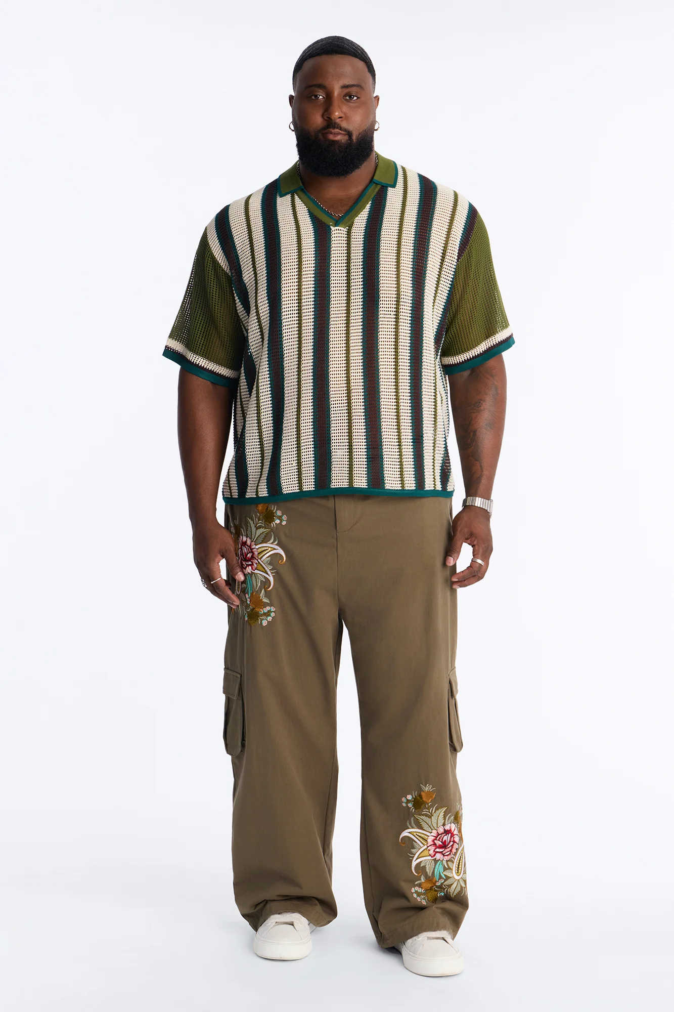 Baggy Bloomfall Paisley Cargo Pant - Olive/combo - Image 8