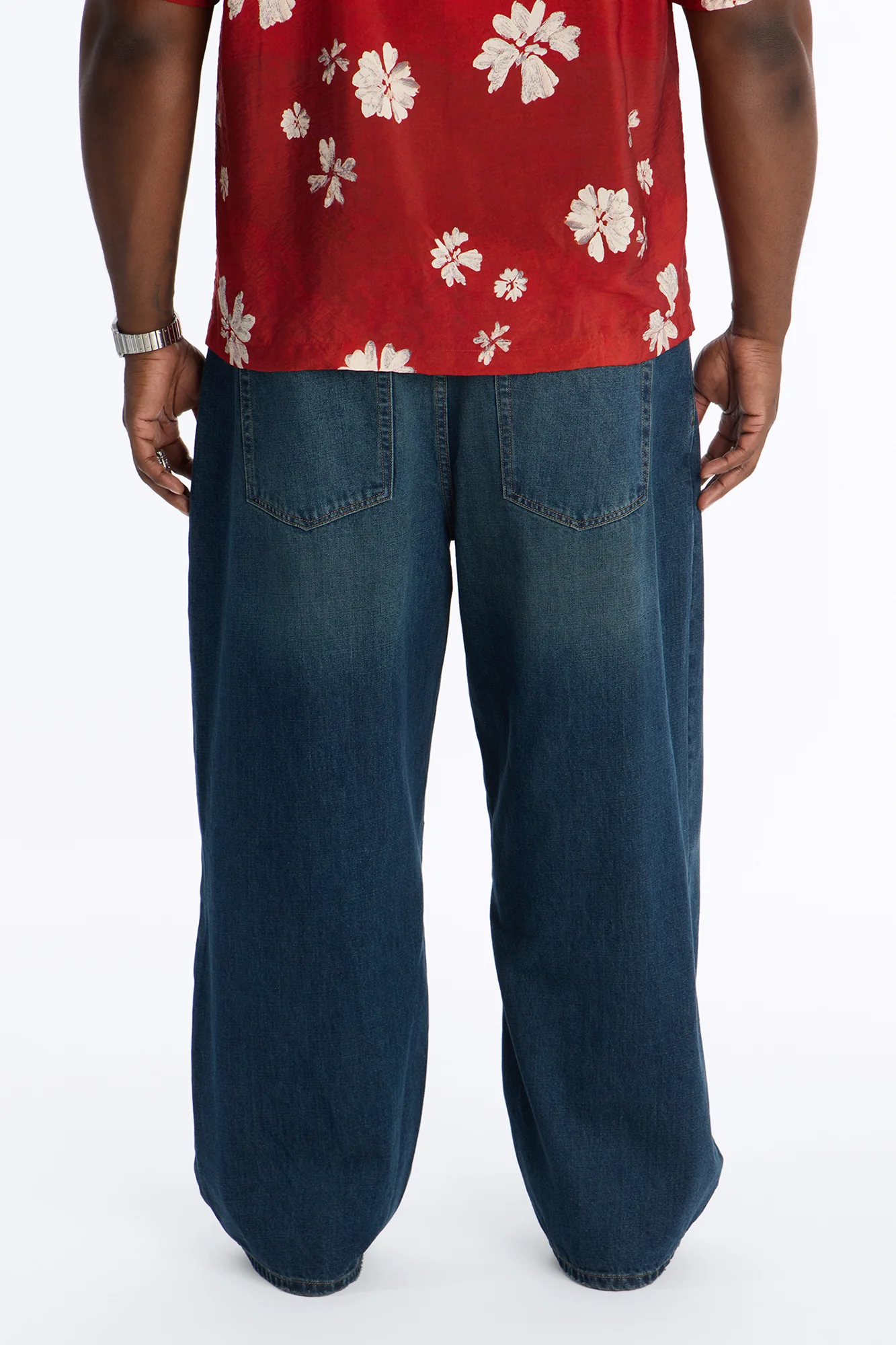 Baggy Button Riot Jeans - Dark Wash - Image 8