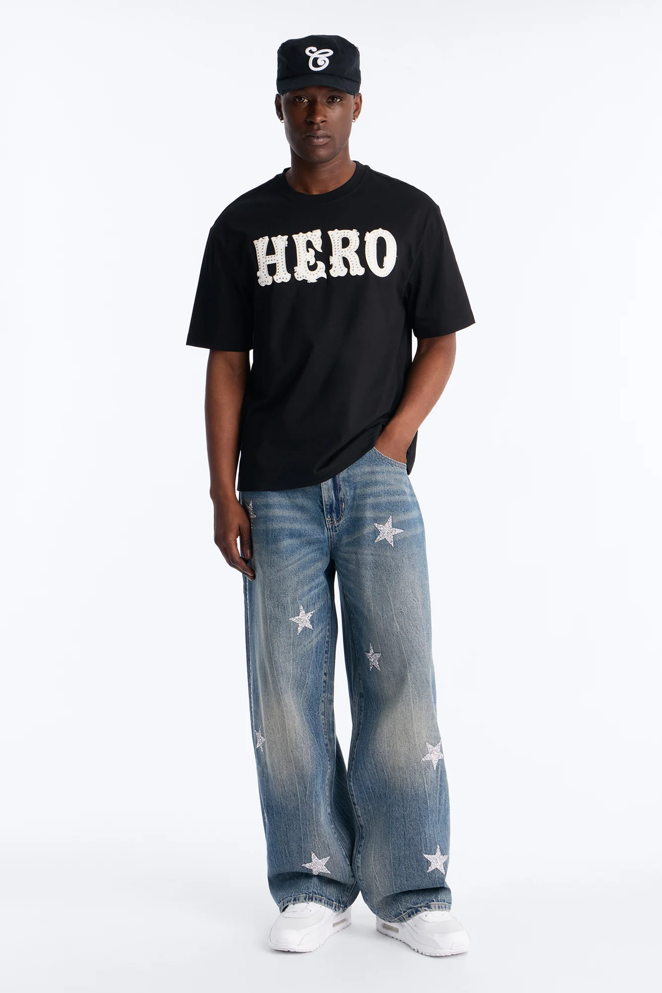 Baggy Cosmic Star Tux Jean - Medium Blue Wash - Image 2