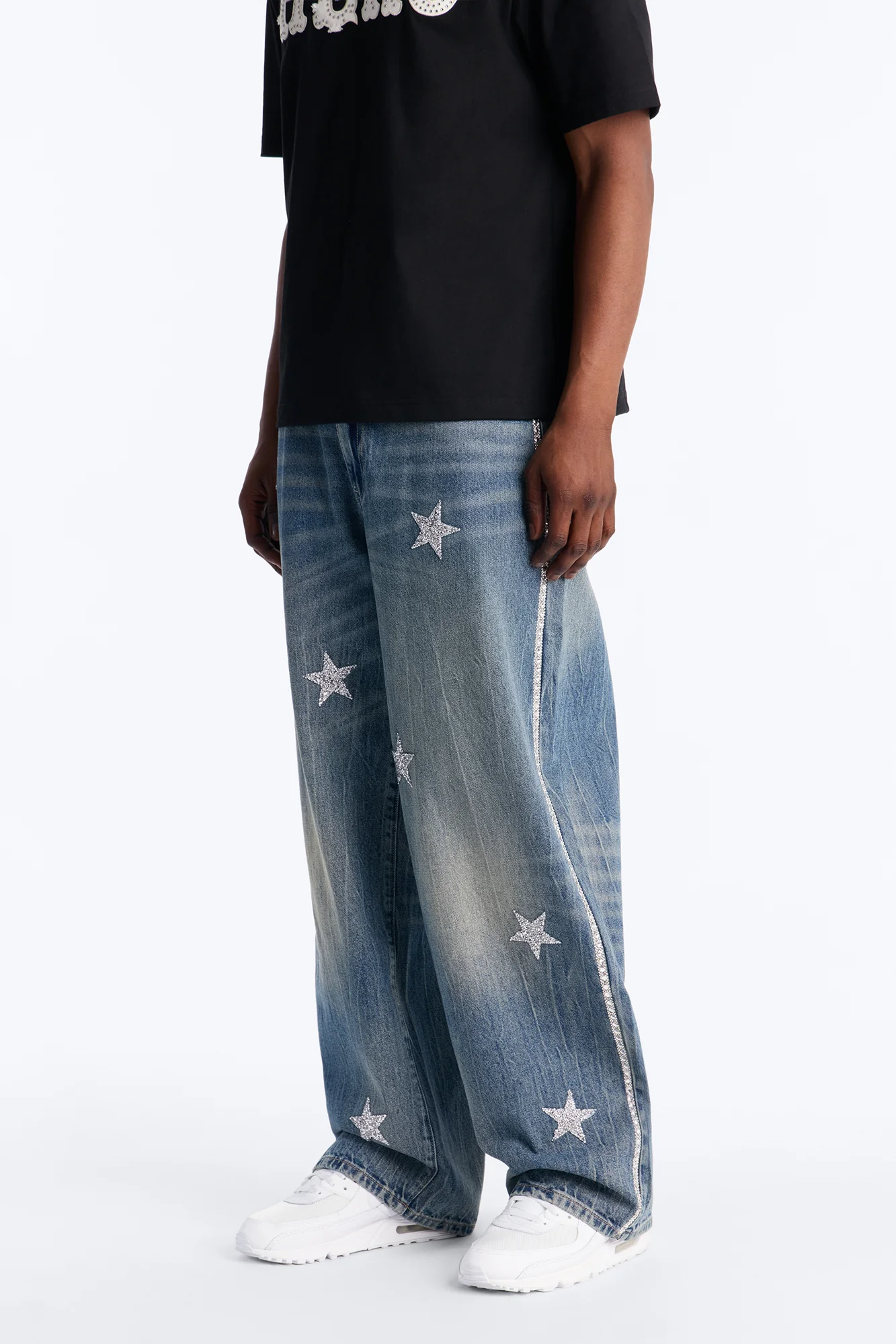 Baggy Cosmic Star Tux Jean - Medium Blue Wash - Image 4