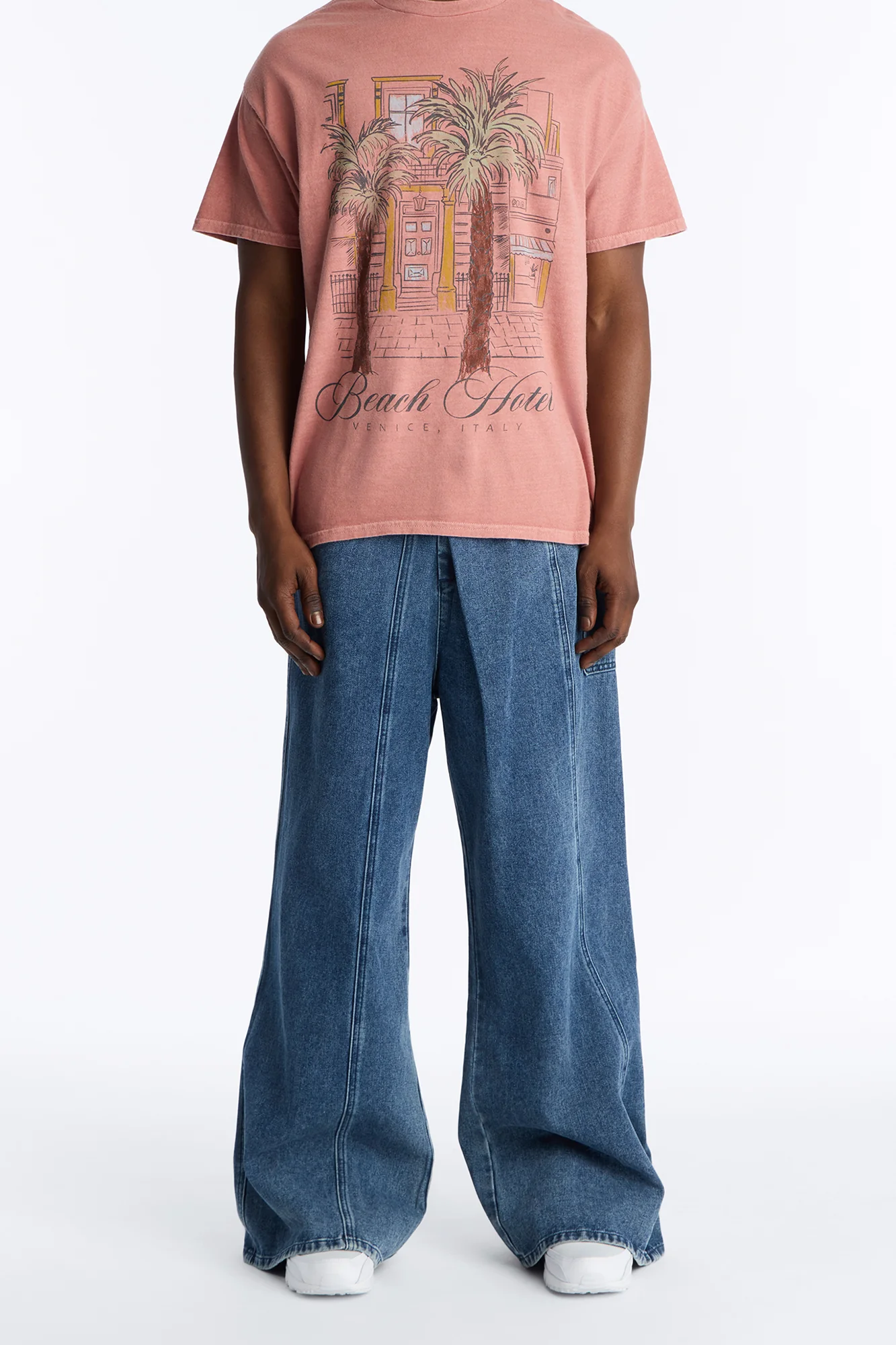 Baggy Crossover Come Again Jean - Medium Wash
