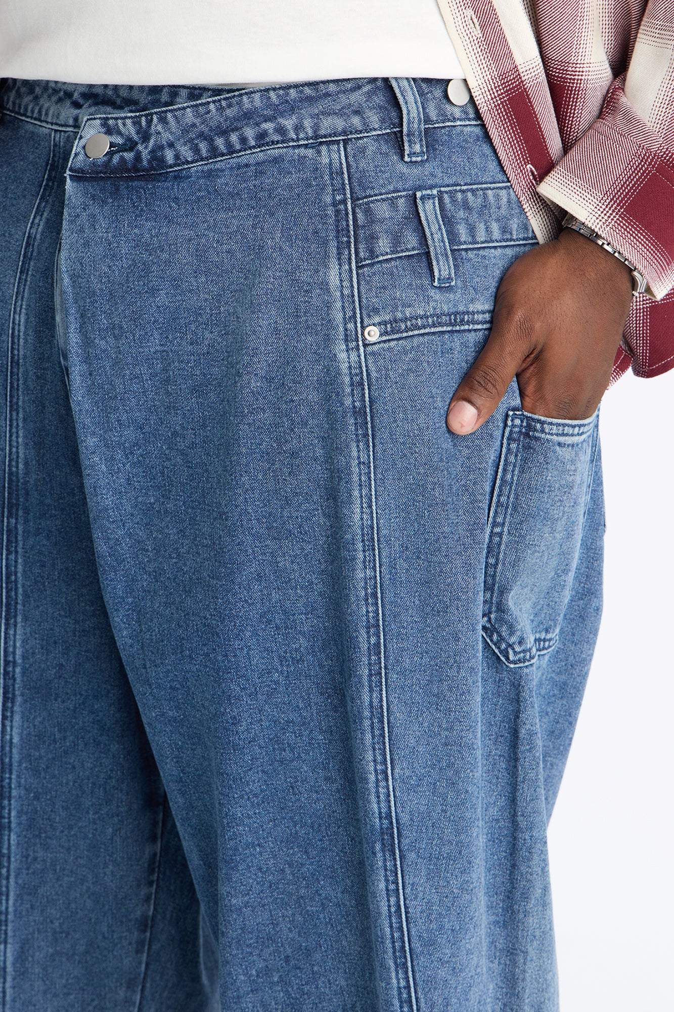 Baggy Crossover Come Again Jean - Medium Wash - Image 7