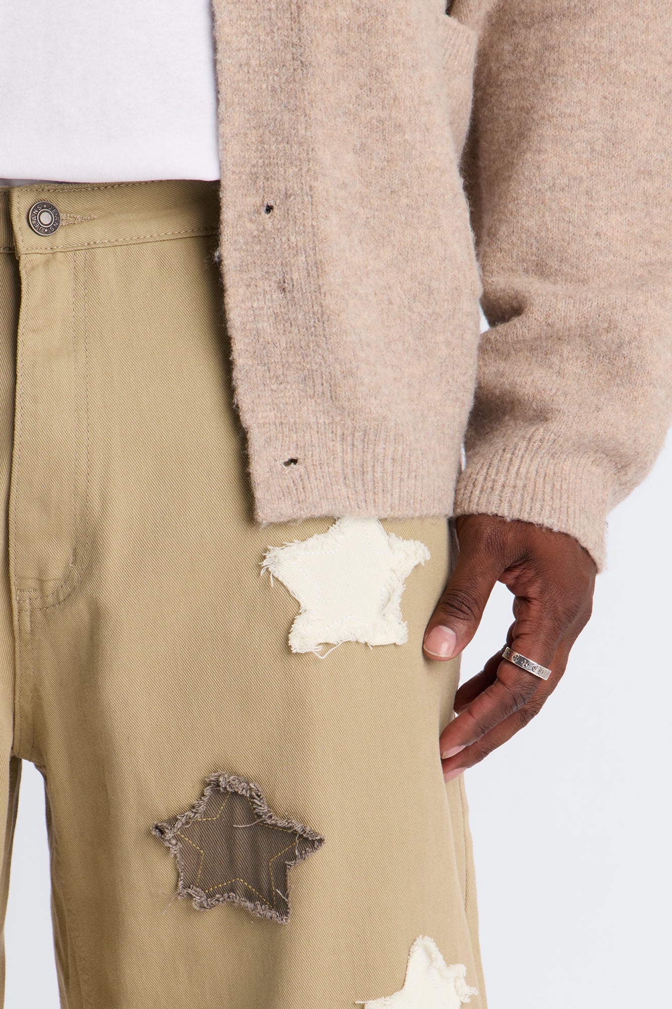 Baggy Illuminate Sky Fray Jean - Olive - Image 7