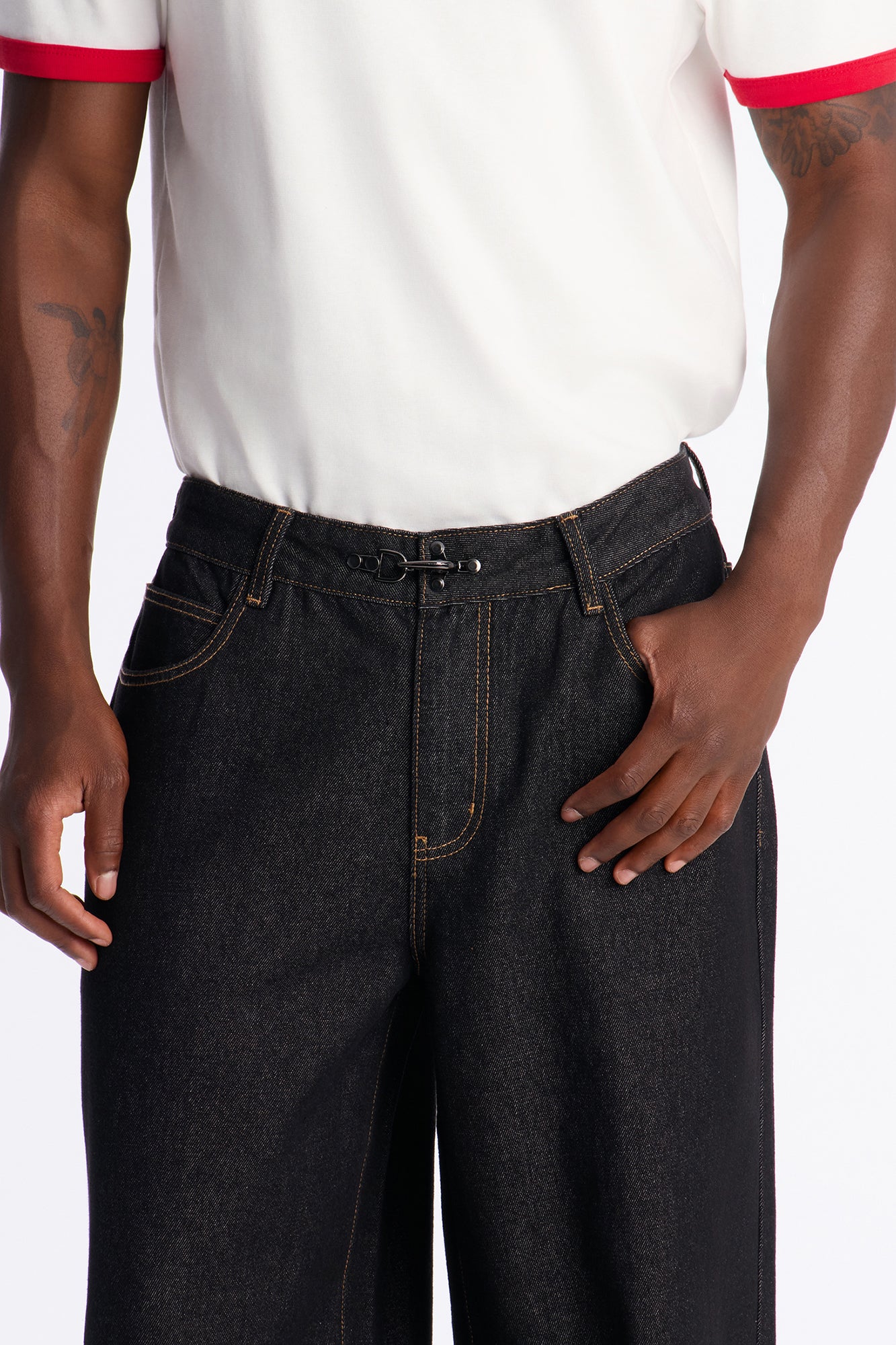 Baggy Lockwood Fireman Clasp Jean - Black Wash - Image 3