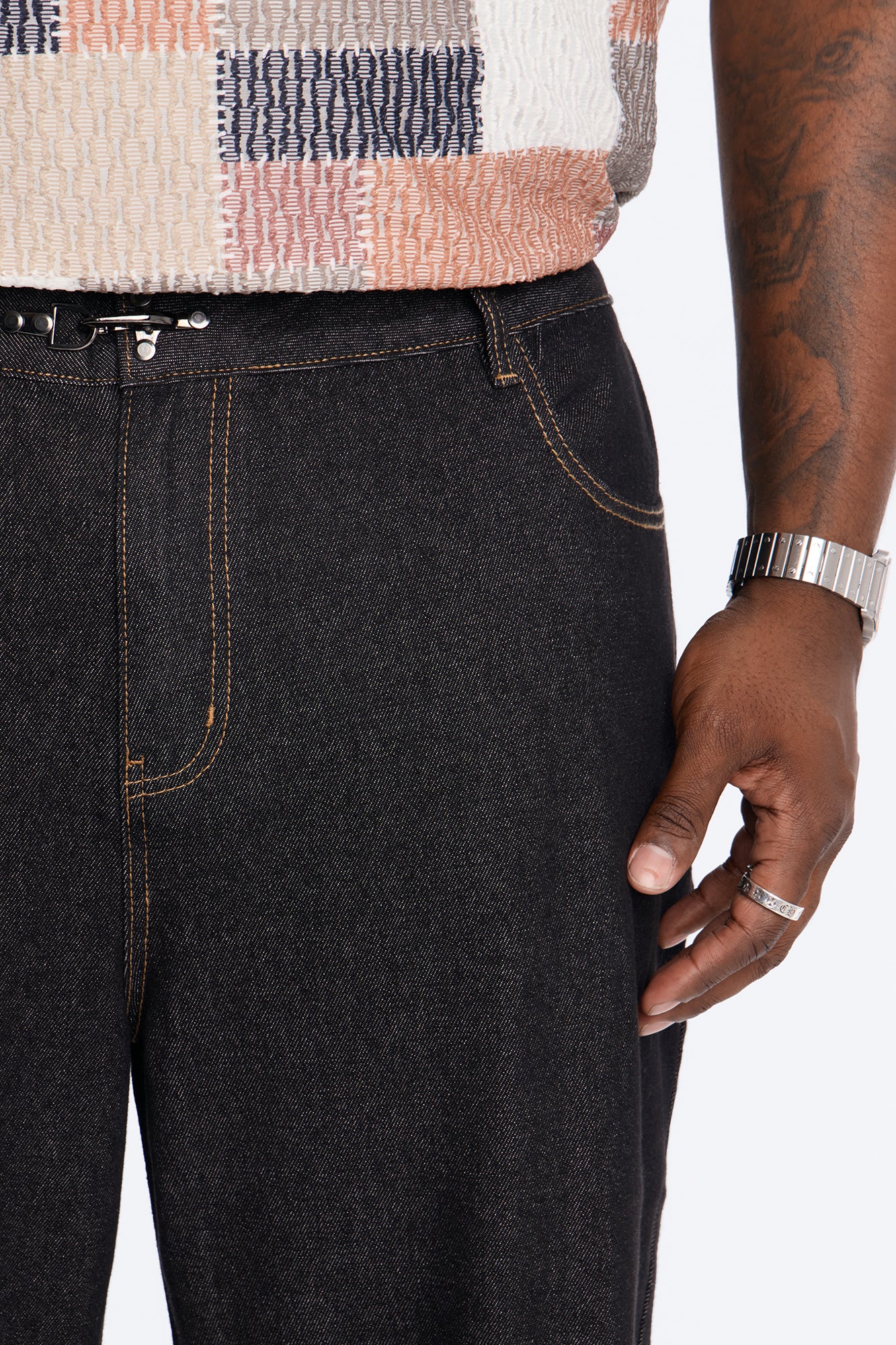 Baggy Lockwood Fireman Clasp Jean - Black Wash - Image 7