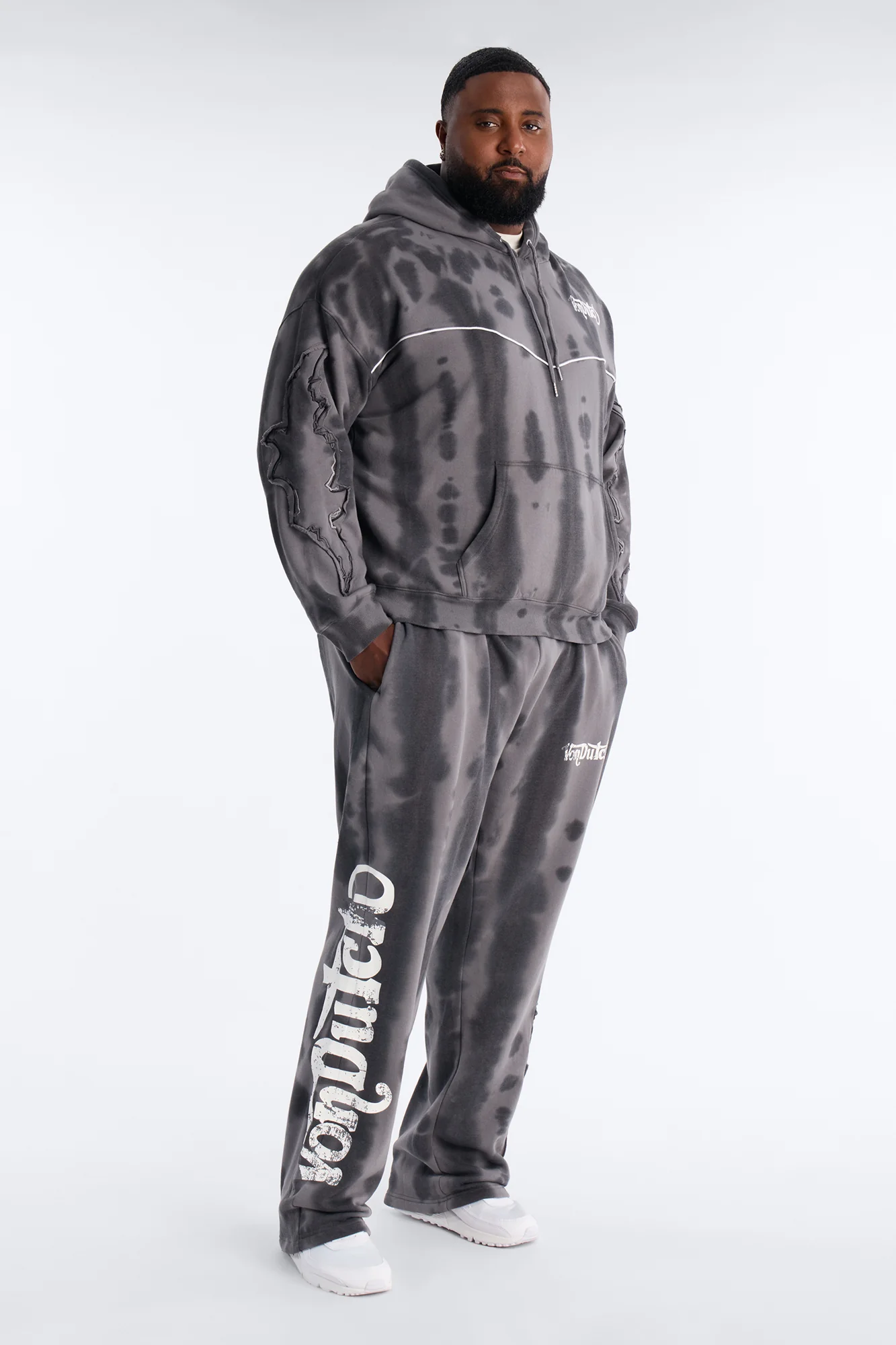 Baggy Von Dutch Outlaw Raw Edge Sweatpants - Charcoal - Image 6
