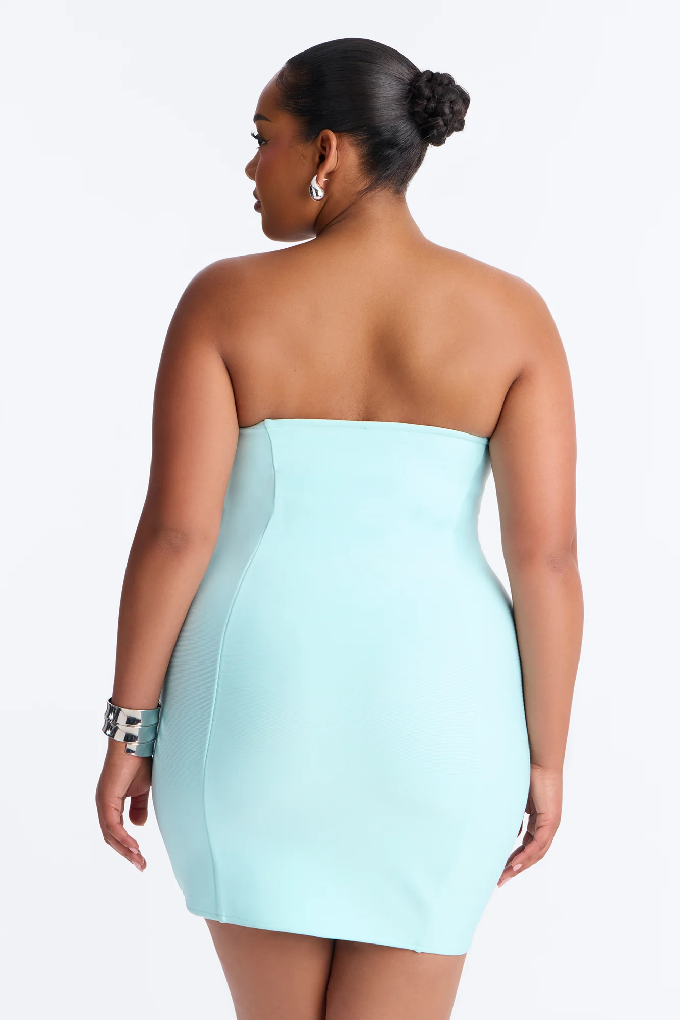 Bahama Mama Beaded Bandage Micro Mini Dress - Light Blue - Image 7