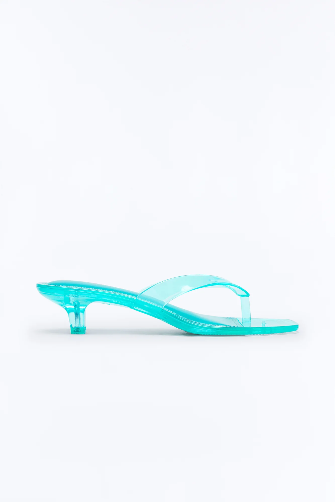 Bahamas Jelly Thong Kitten Heels - Turquoise