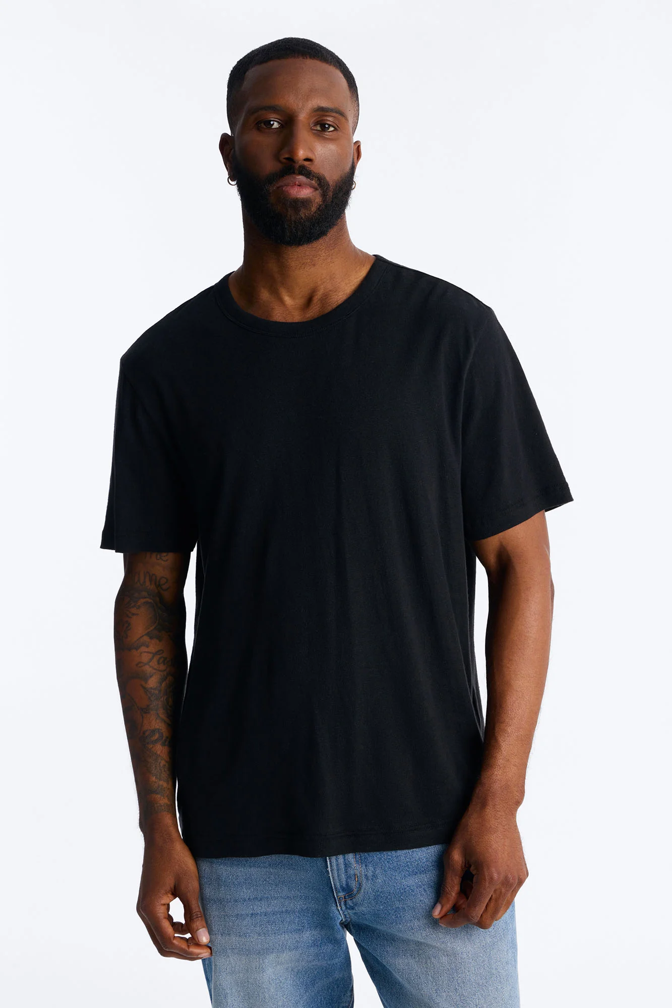 Bahamas Linen Crew Tee - Black