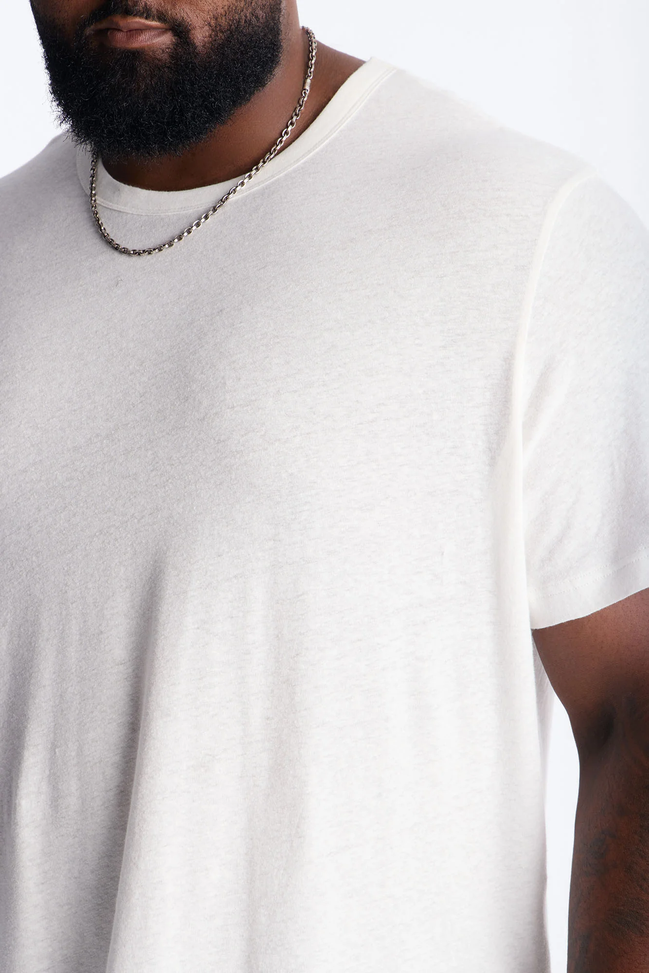 Bahamas Linen Crew Tee - White - Image 6