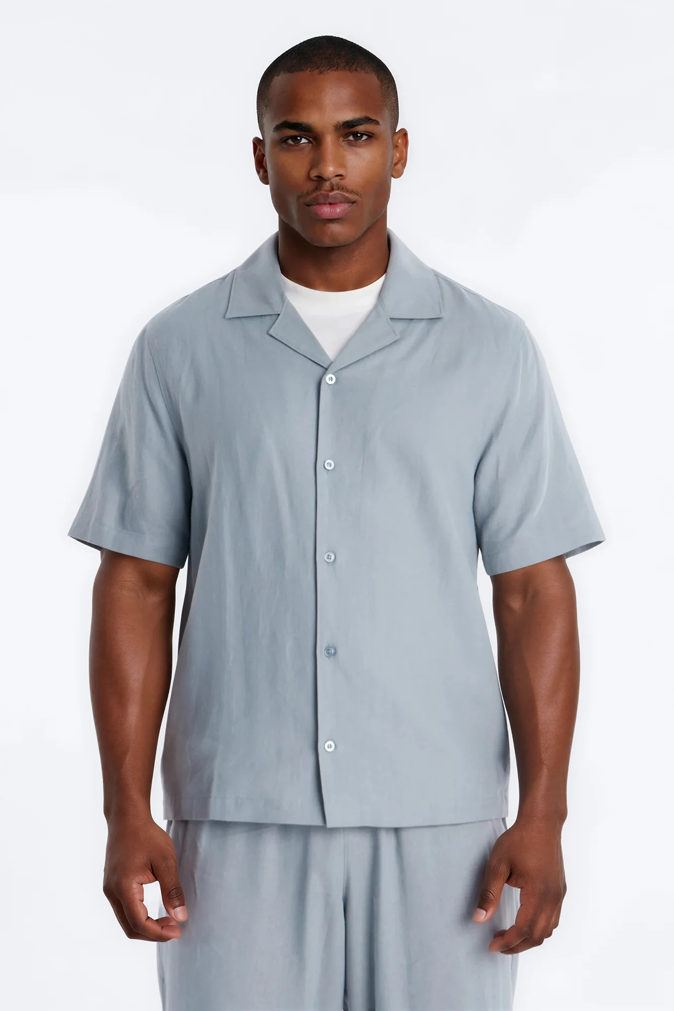 Bahamas Linen Shirt - Slate Blue