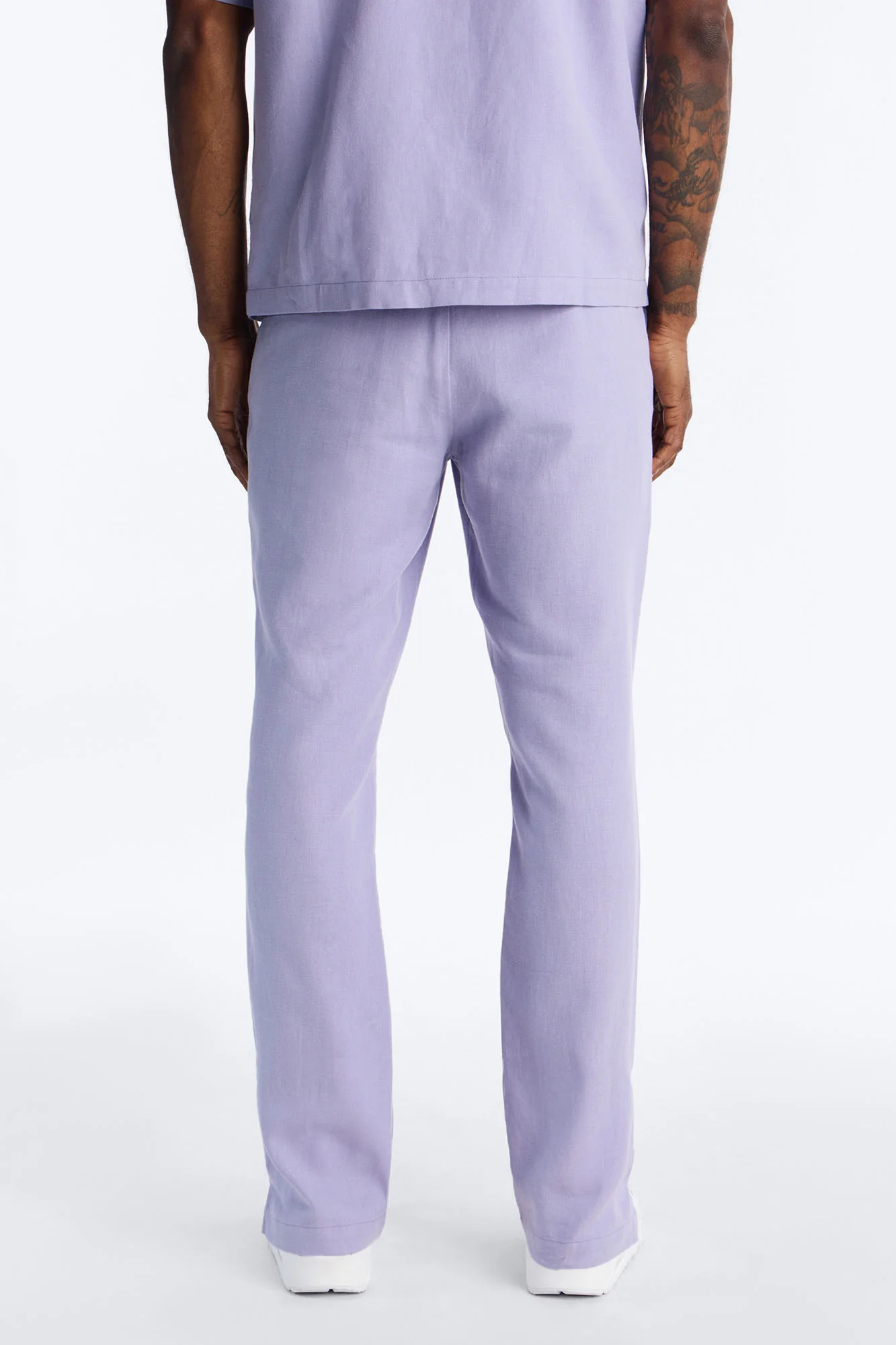 Bahamas Linen Slim Pull On Pants - Lavender - Image 3