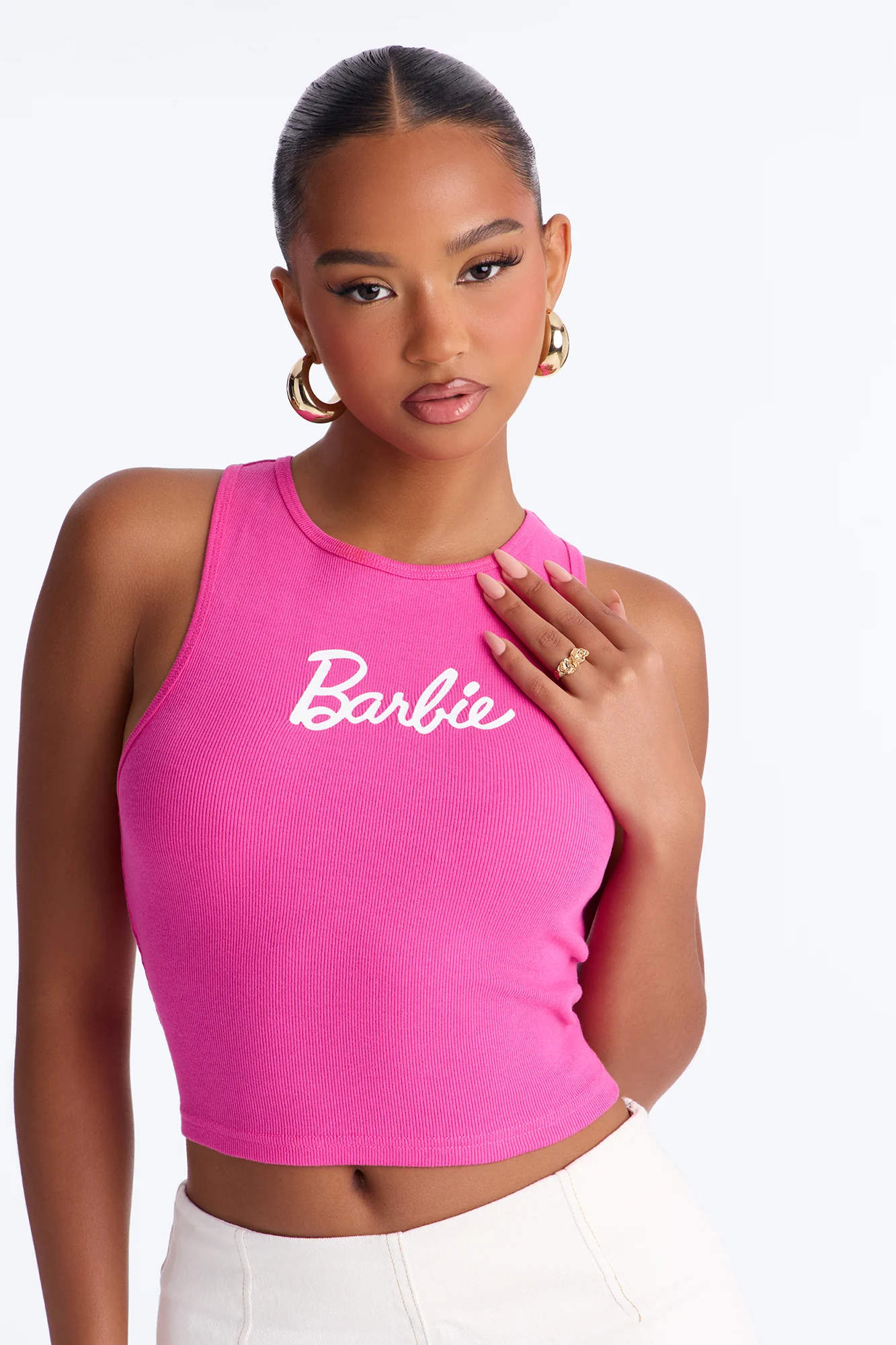 Barbie High Neck Tank - Bubblegum Pink