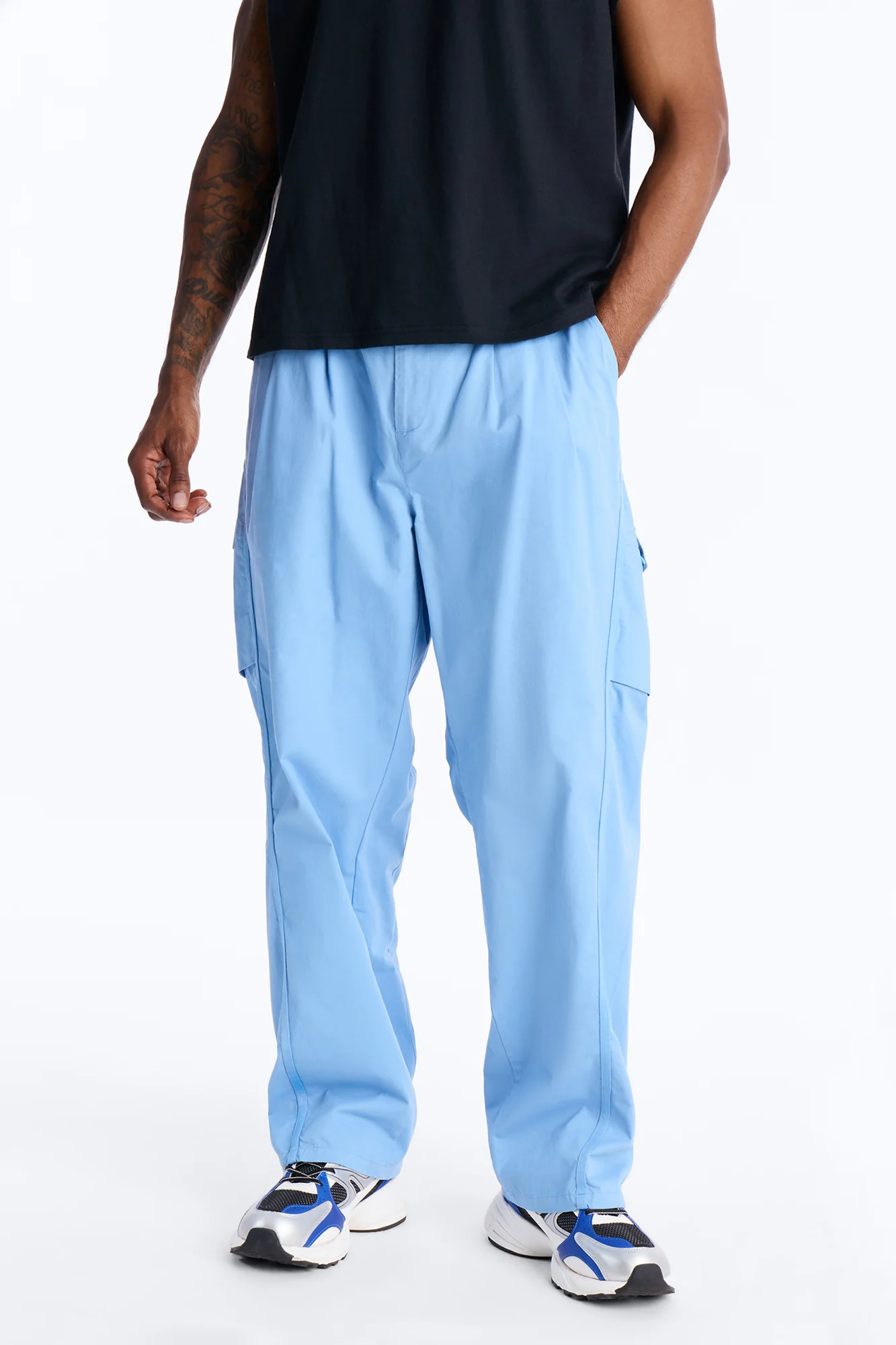 Barrel Accordion Pant - Blue