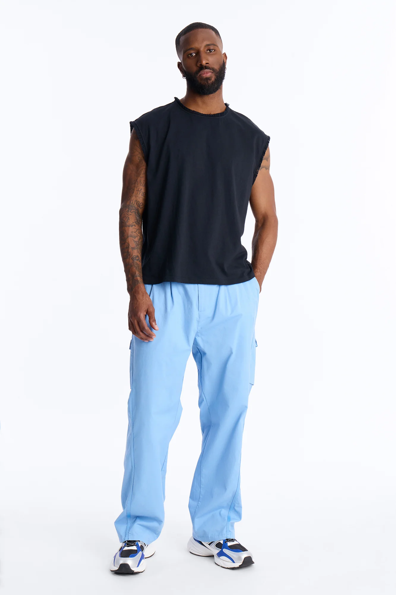 Barrel Accordion Pant - Blue - Image 2