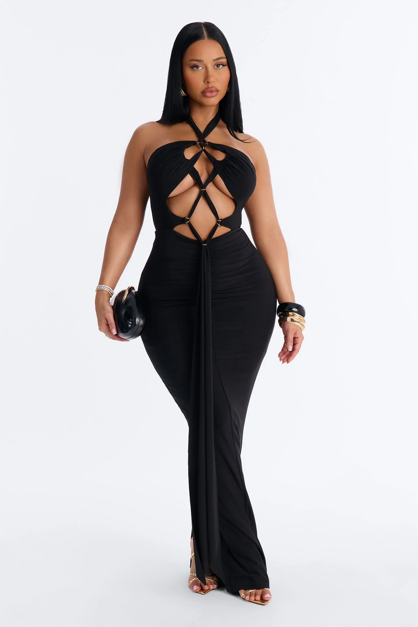Baylee Strappy Maxi Dress - Black