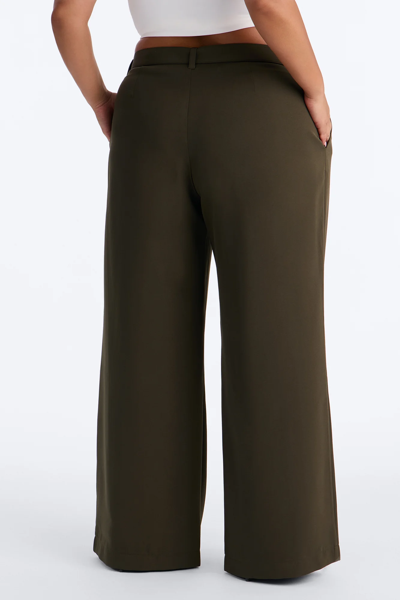 Beautiful Banter Belted Wide Leg Trouser - Military Green - Image 7