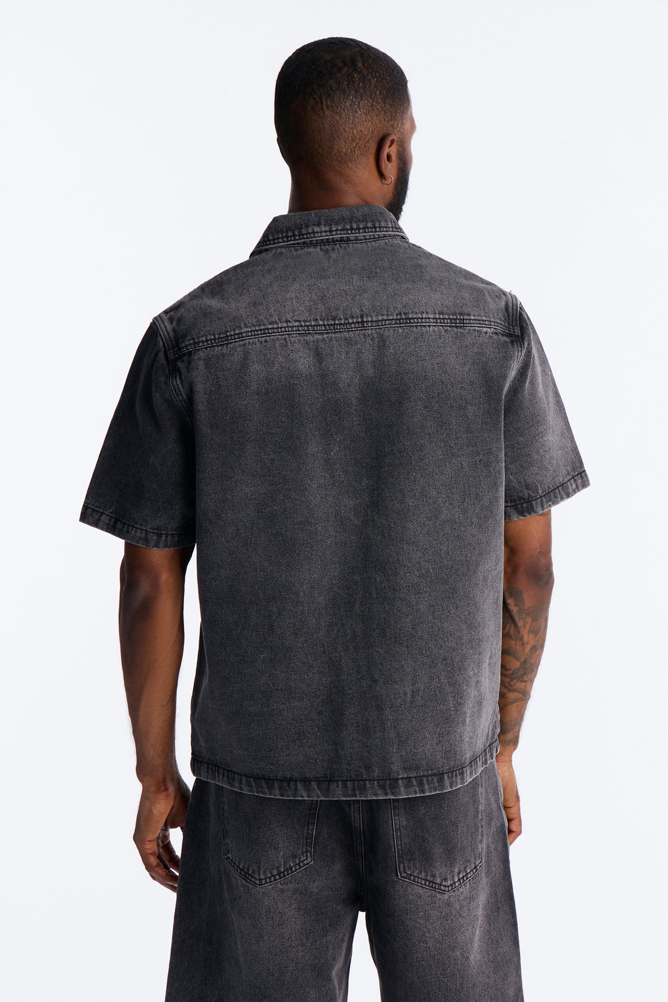 Been Blessed Denim Button Up Shirt - Black Wash - Image 4