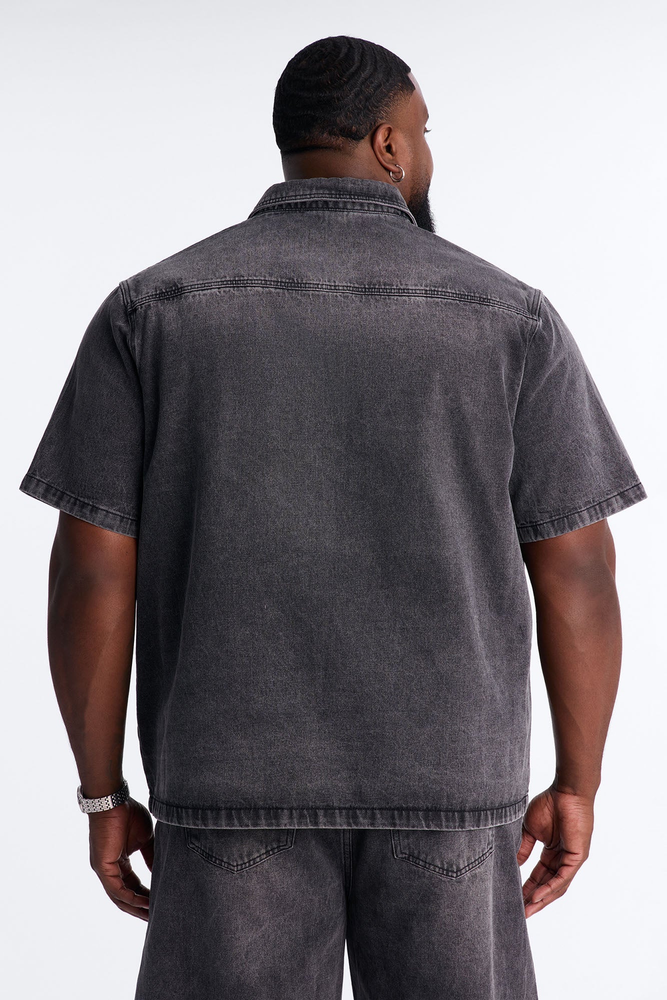 Been Blessed Denim Button Up Shirt - Black Wash - Image 7