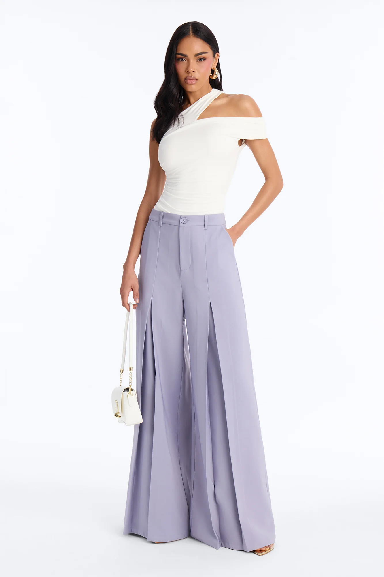 Been Here Before Ruched One Shoulder Bodysuit - White - Image 2