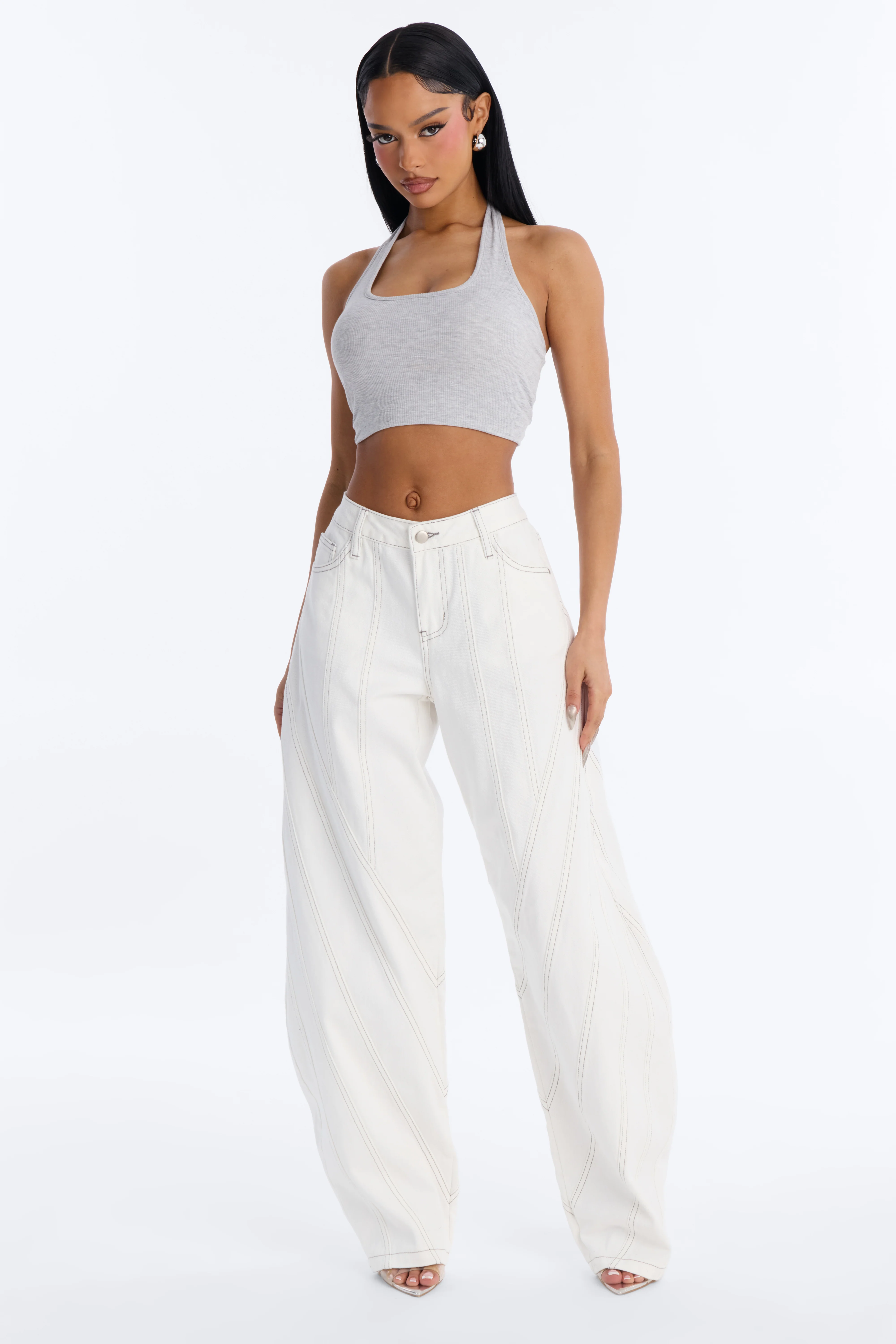 Behind The Seams Non Stretch Jeans - White - Image 2