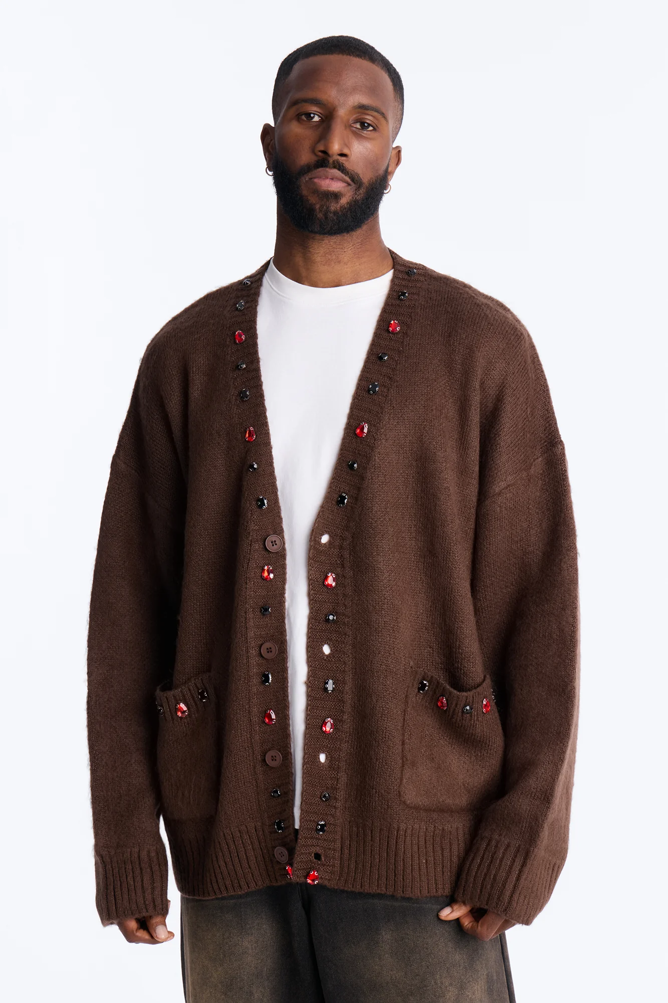 Bejeweled Reverie Cardigan - Brown