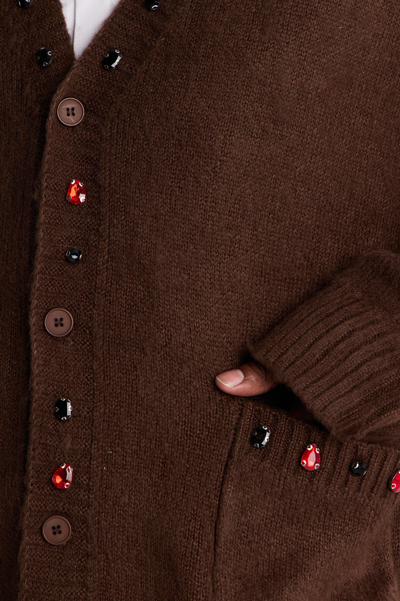 Bejeweled Reverie Cardigan - Brown - Image 7